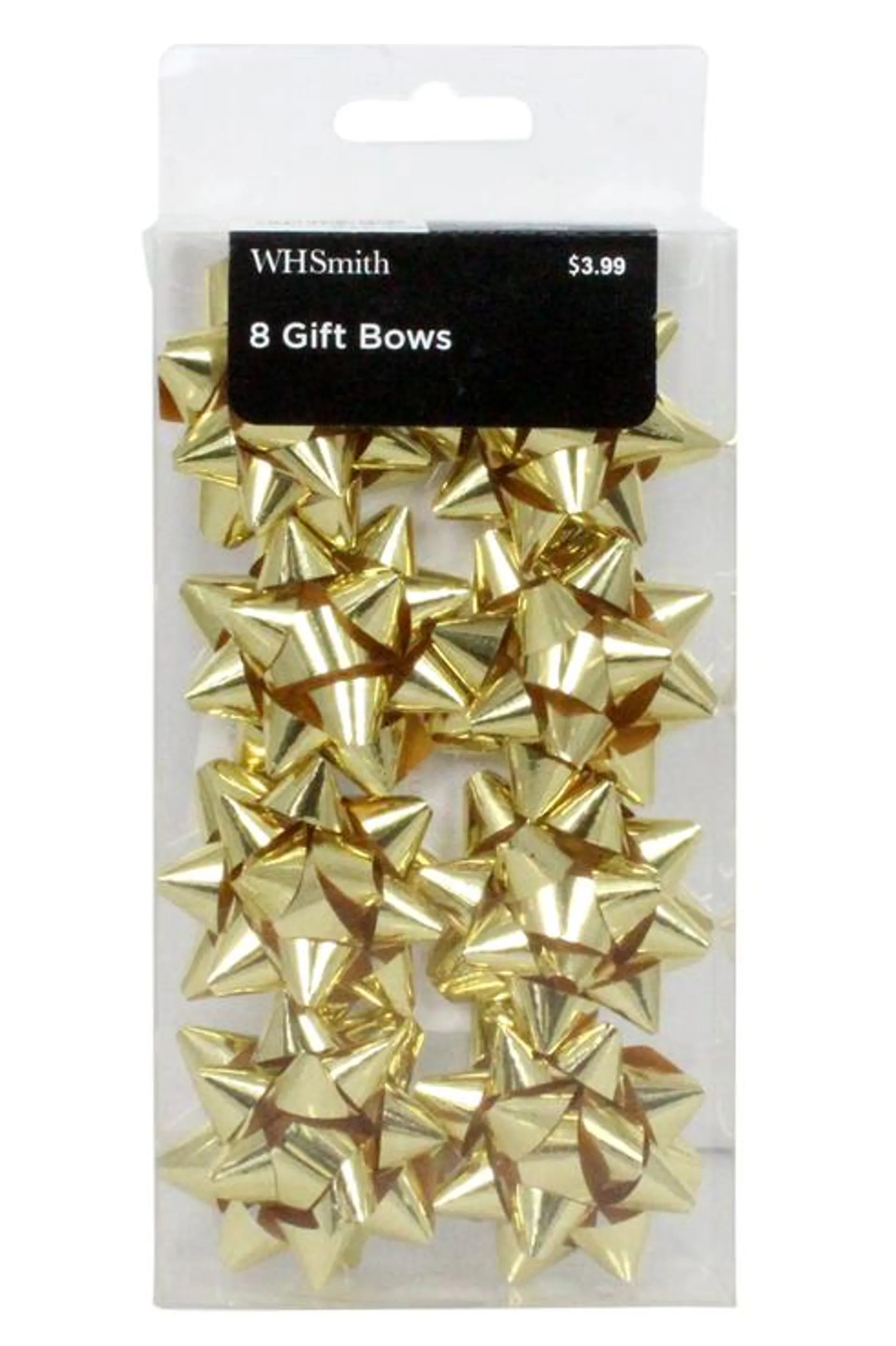 WHSmith Small Gold Bows Pack of 8