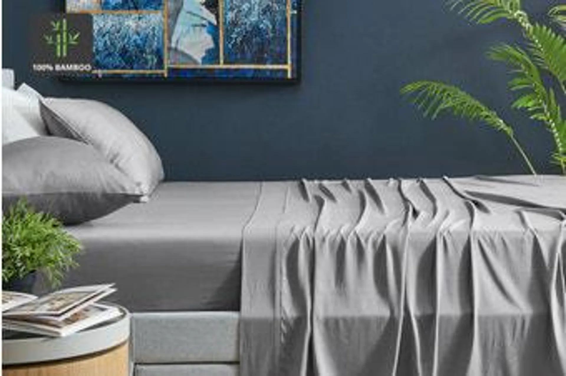 Ovela 100% Natural Bamboo Bed Sheet Set (Silver)