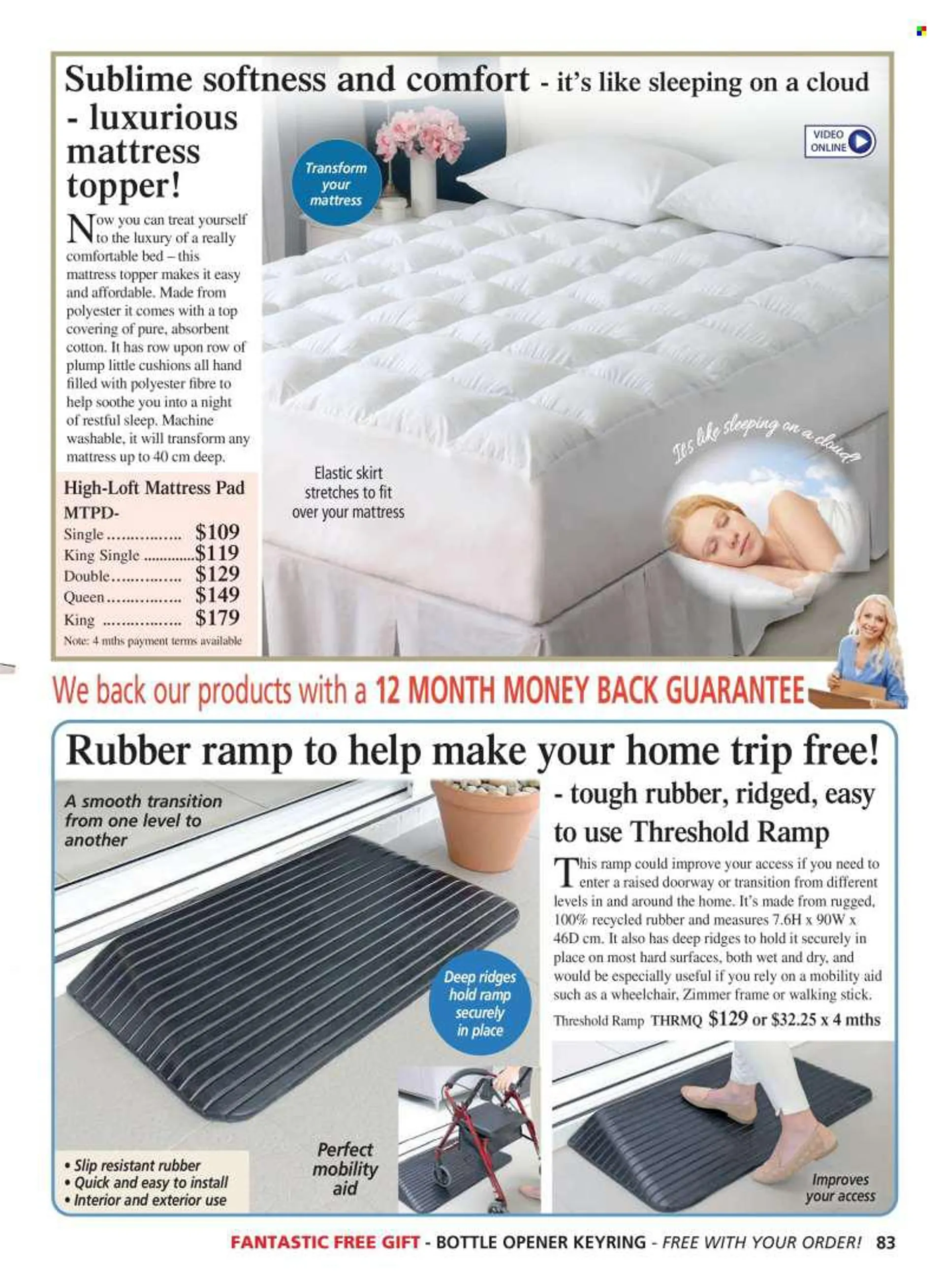 Innovations mailer - Sales products - cushion, topper, mattress protector. Page 83.
