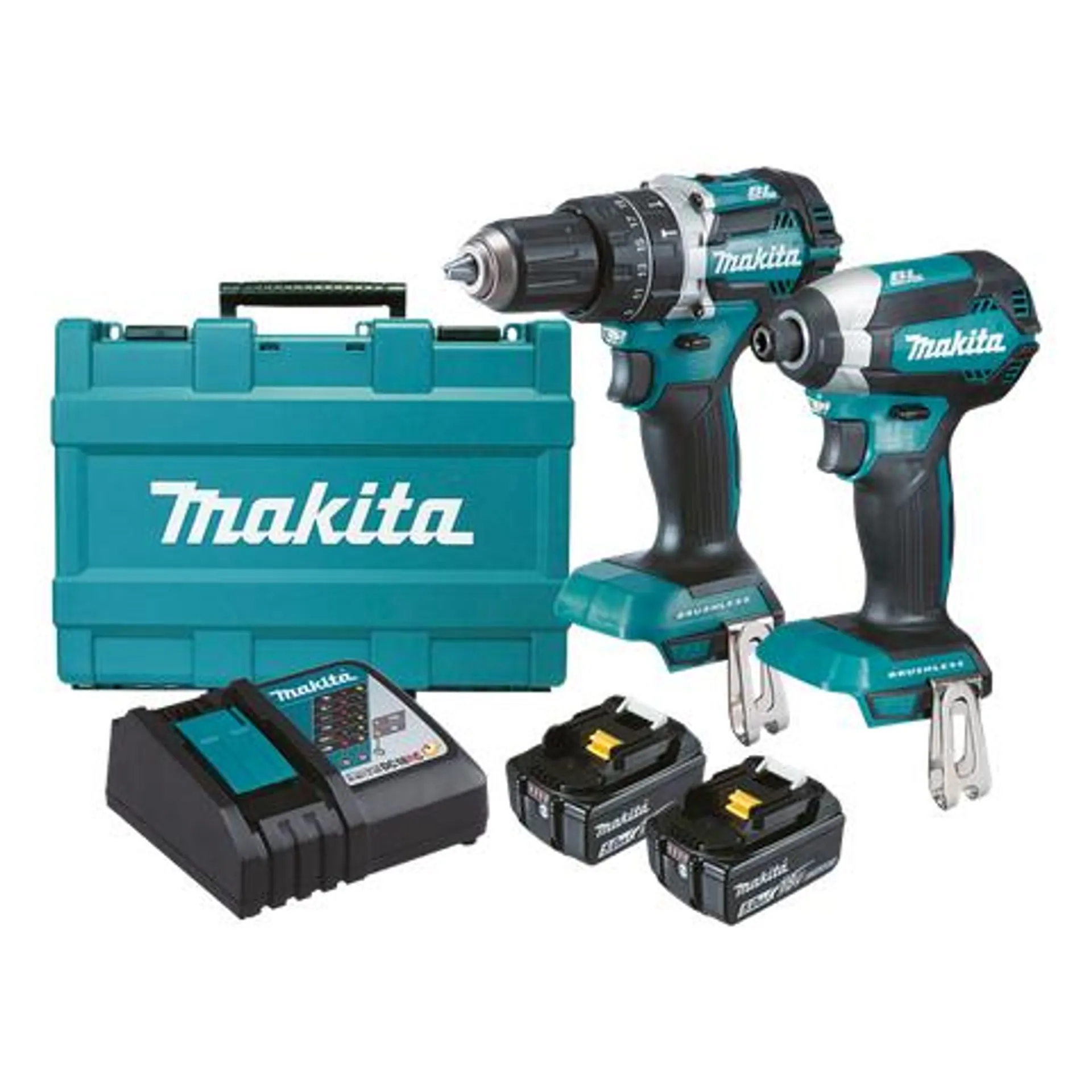 Makita LXT Cordless Hammer Drill & Impact Driver Brushless 18V 5Ah