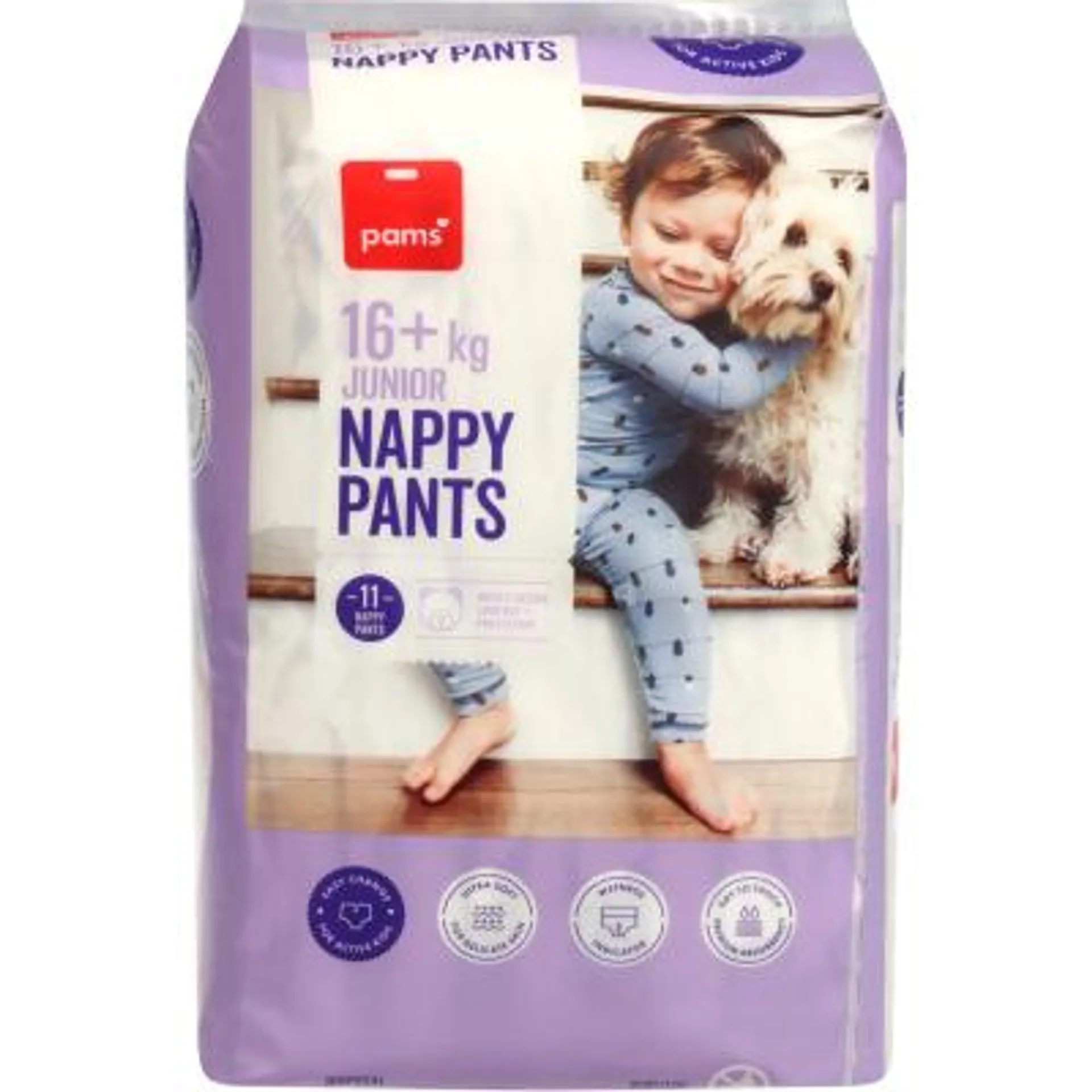 Pams Nappy Pants 16kg + Junior