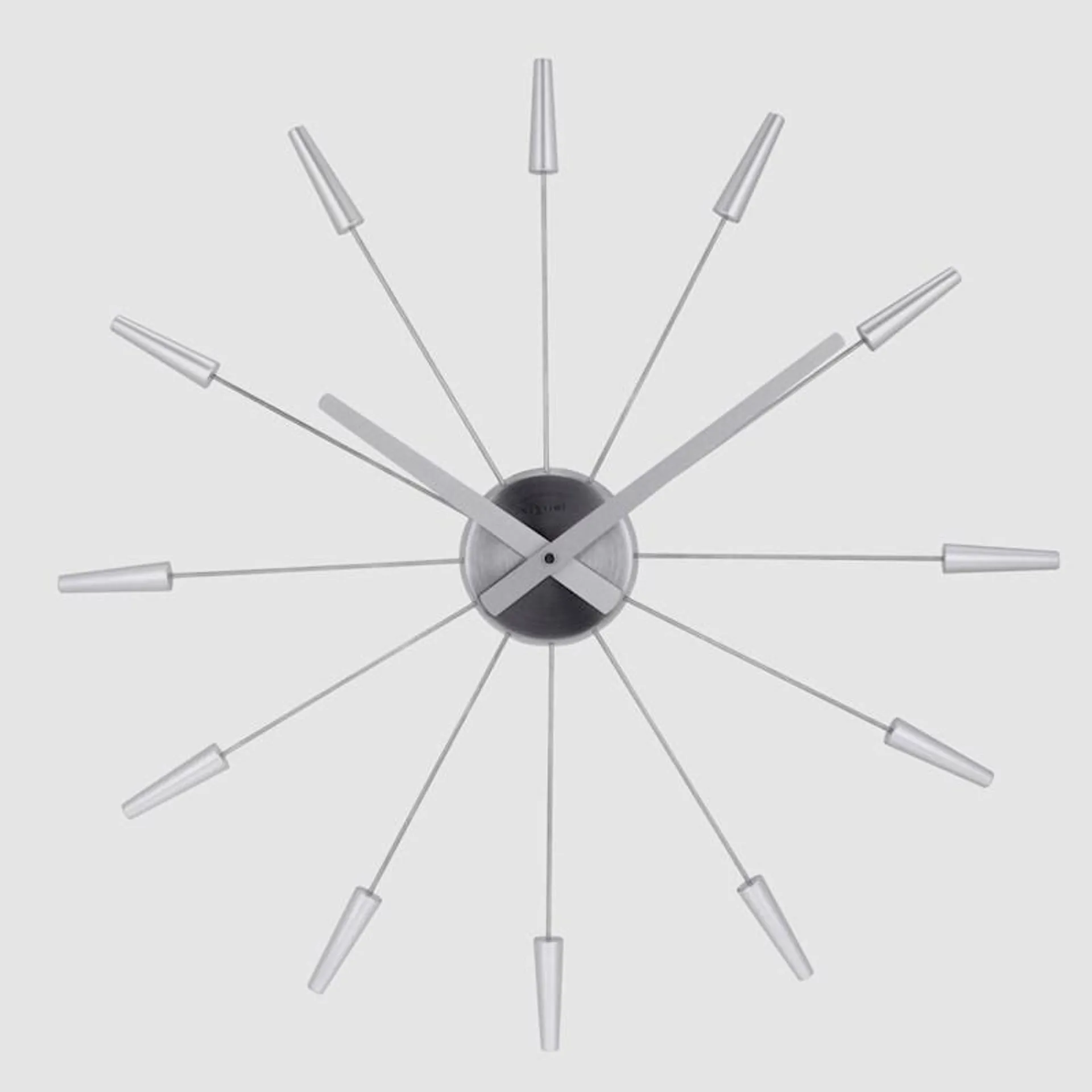 Nextime Wall Clock Plug Inn Stainless Steel Spokes 58cm