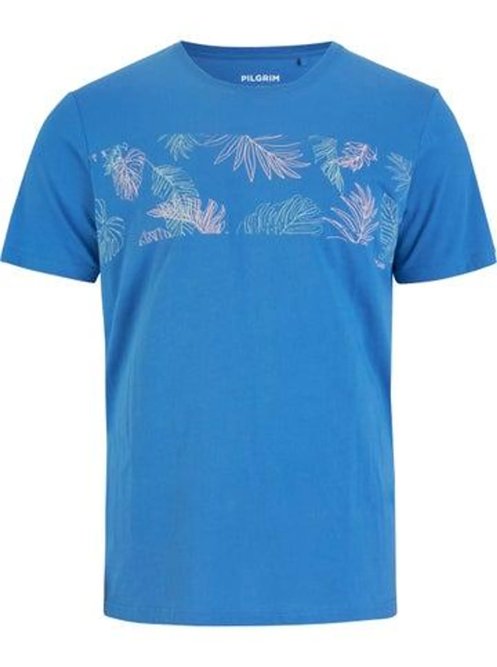 Men's Printed Tee in Bright Blue/tropical Panel