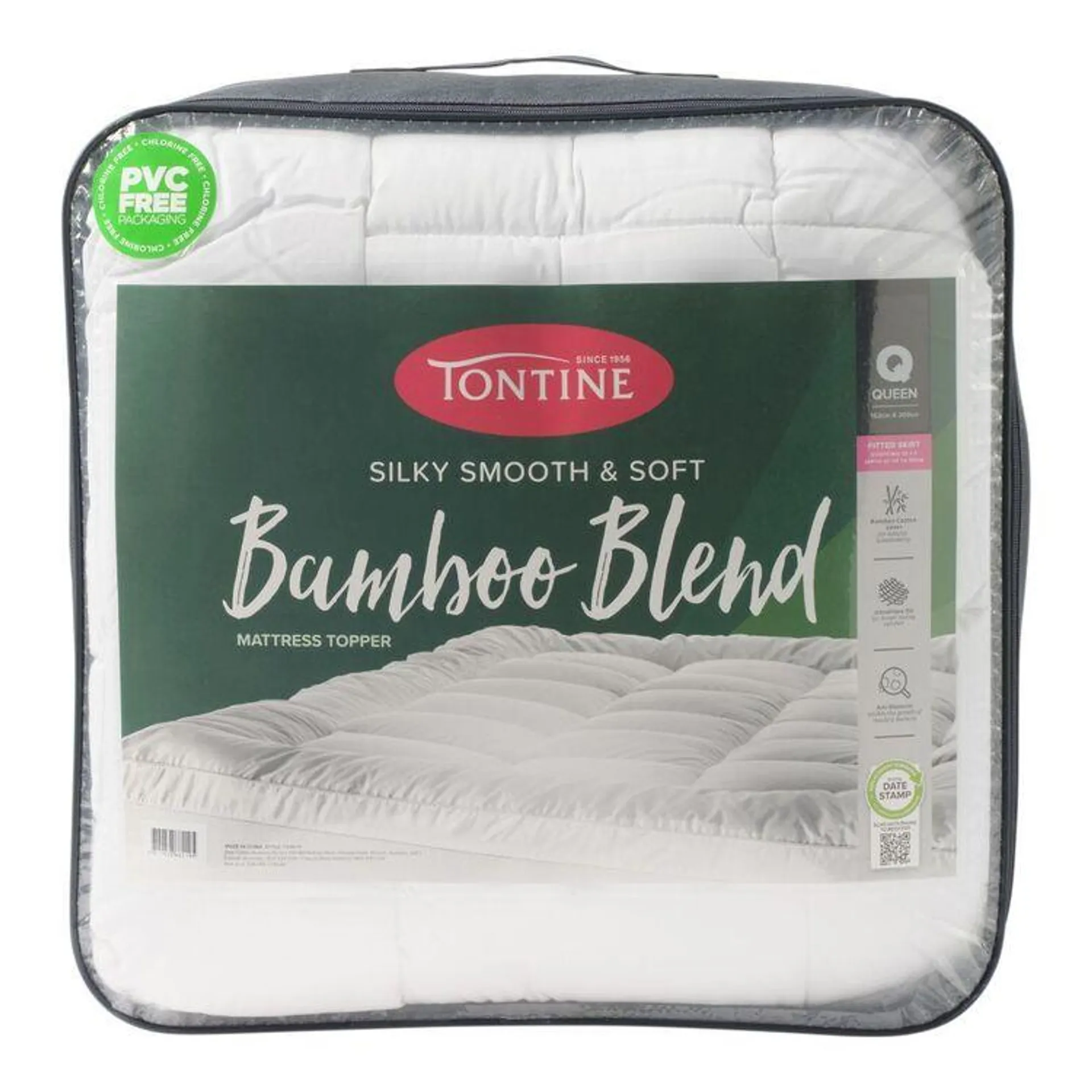 Tontine Silky Smooth & Soft Bamboo Blend Mattress Topper White