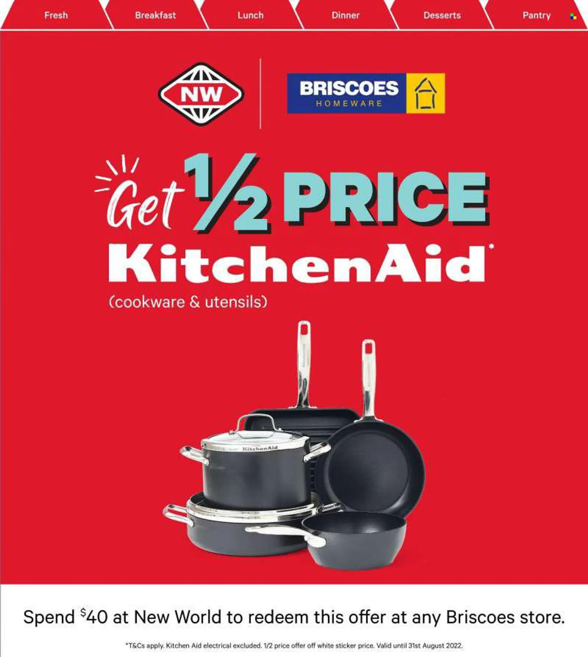 New World mailer - 15.08.2022 - 21.08.2022 - Sales products - cookware set, KitchenAid, utensils, sticker. Page 37.