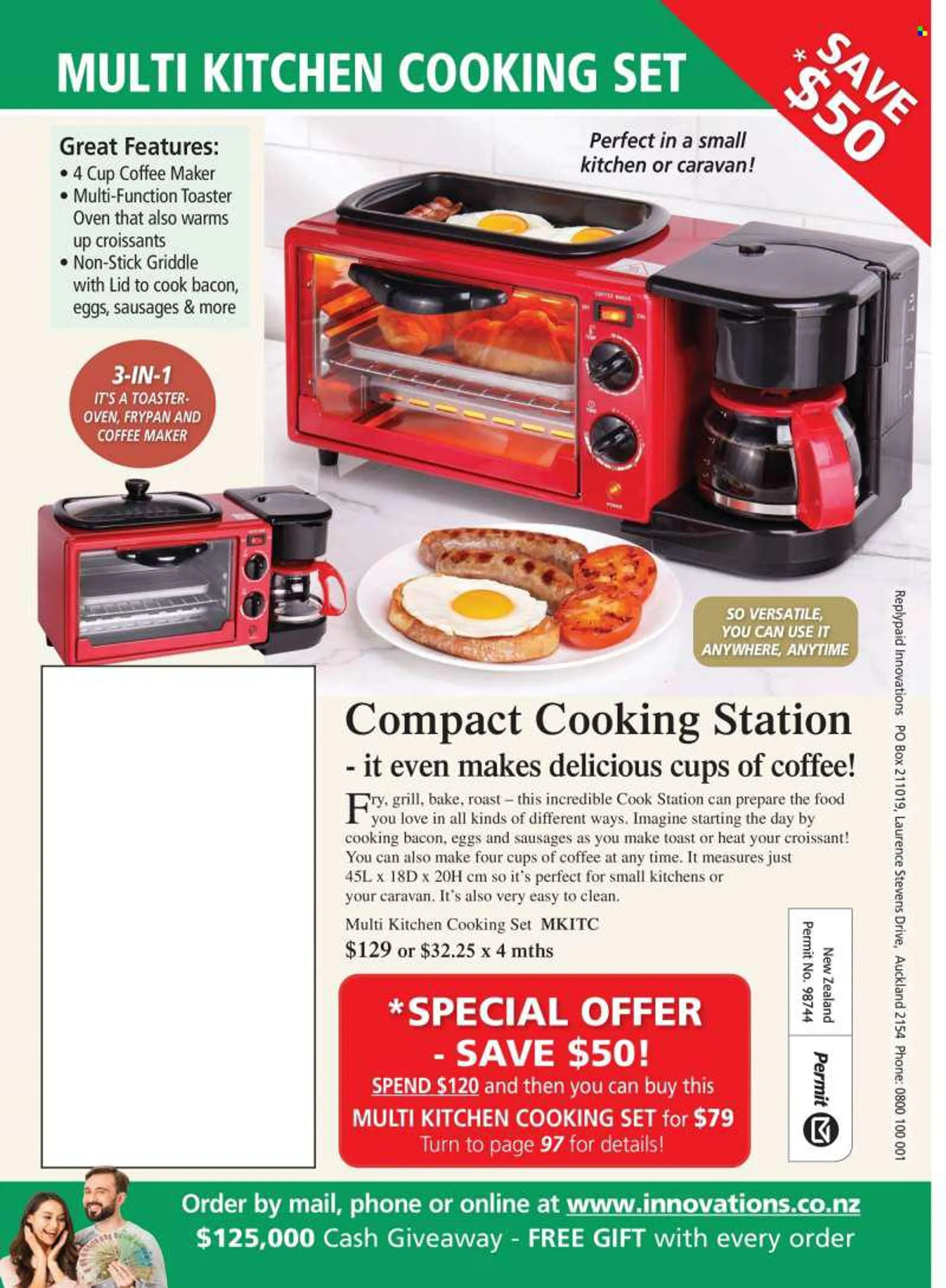 Innovations mailer - Sales products - cookware set, cup, frypan. Page 100.