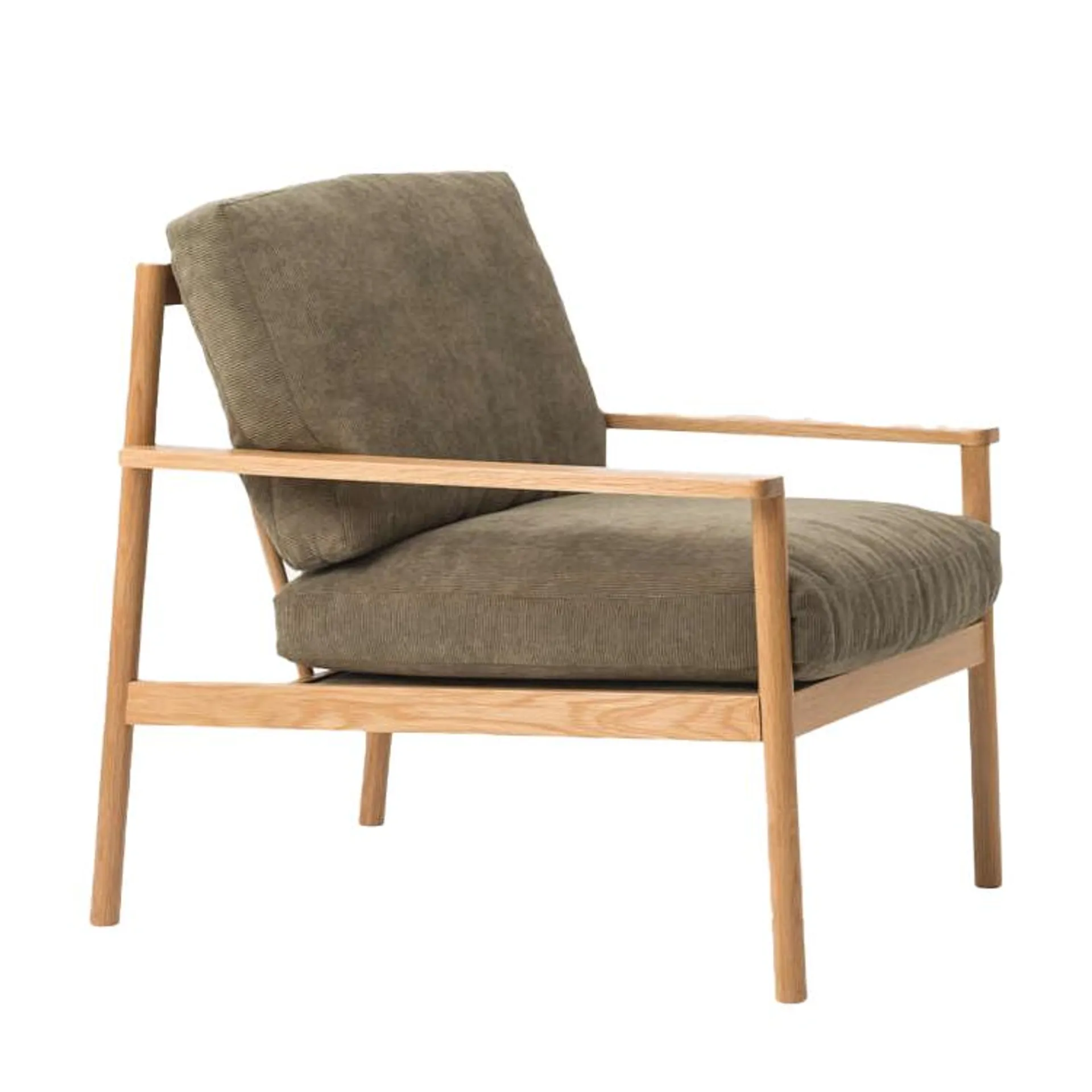 NZ made upholstered armchair cruze cord