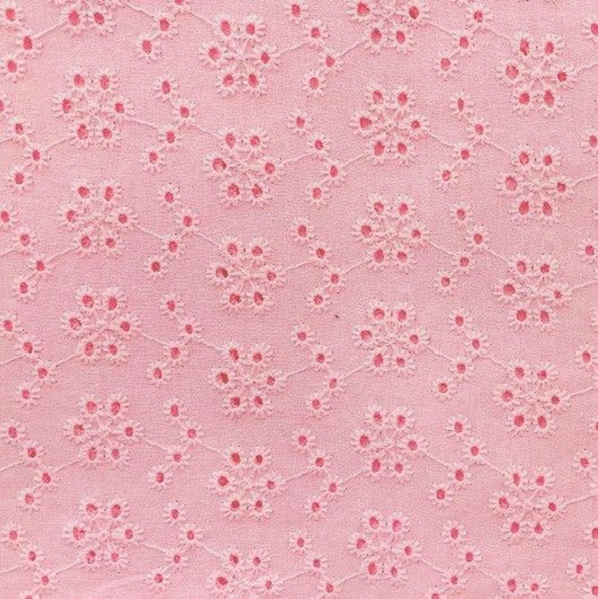 Broderie Anglaise Fabric, Pink- 130cm