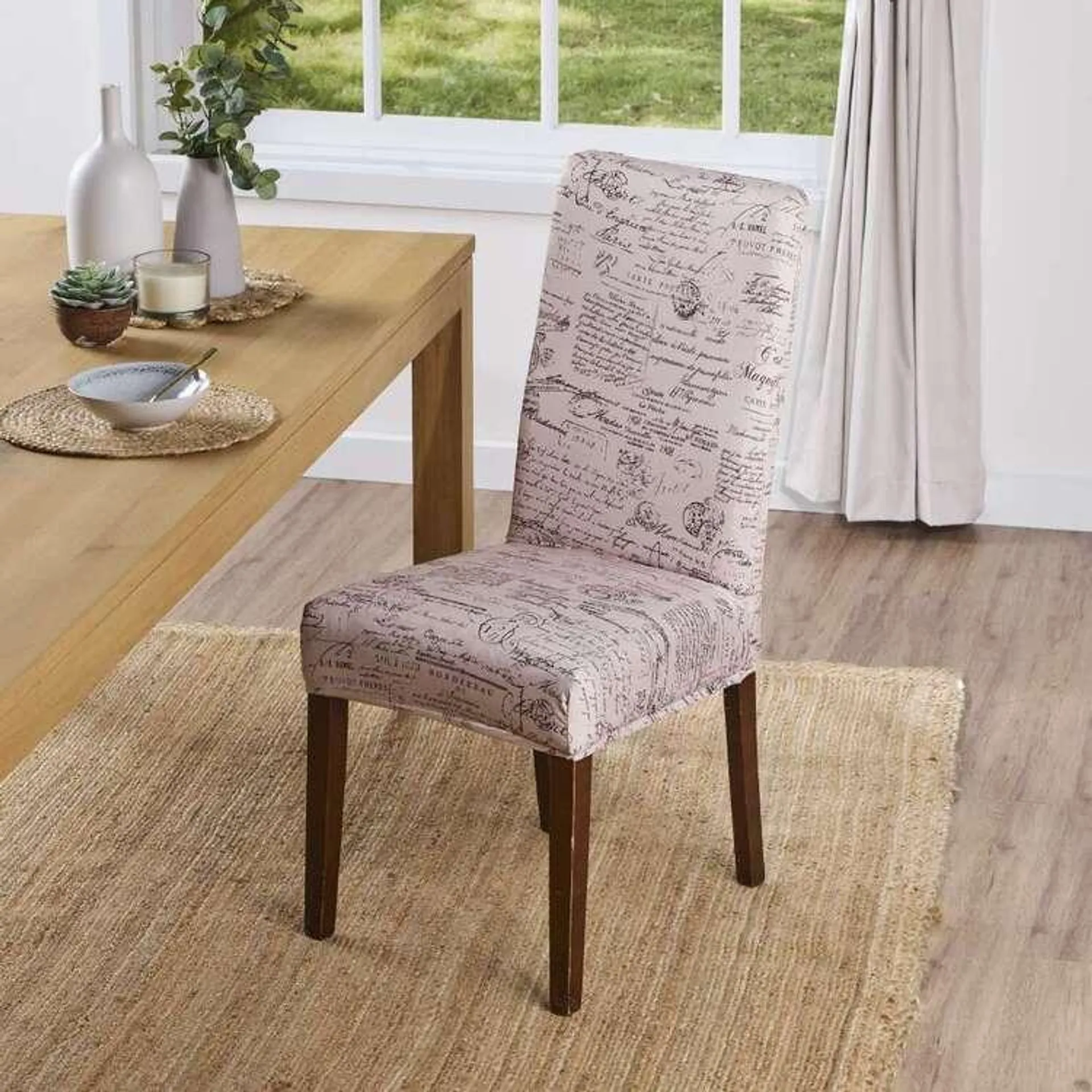 Ardor Surefit Script Dining Chair Cover