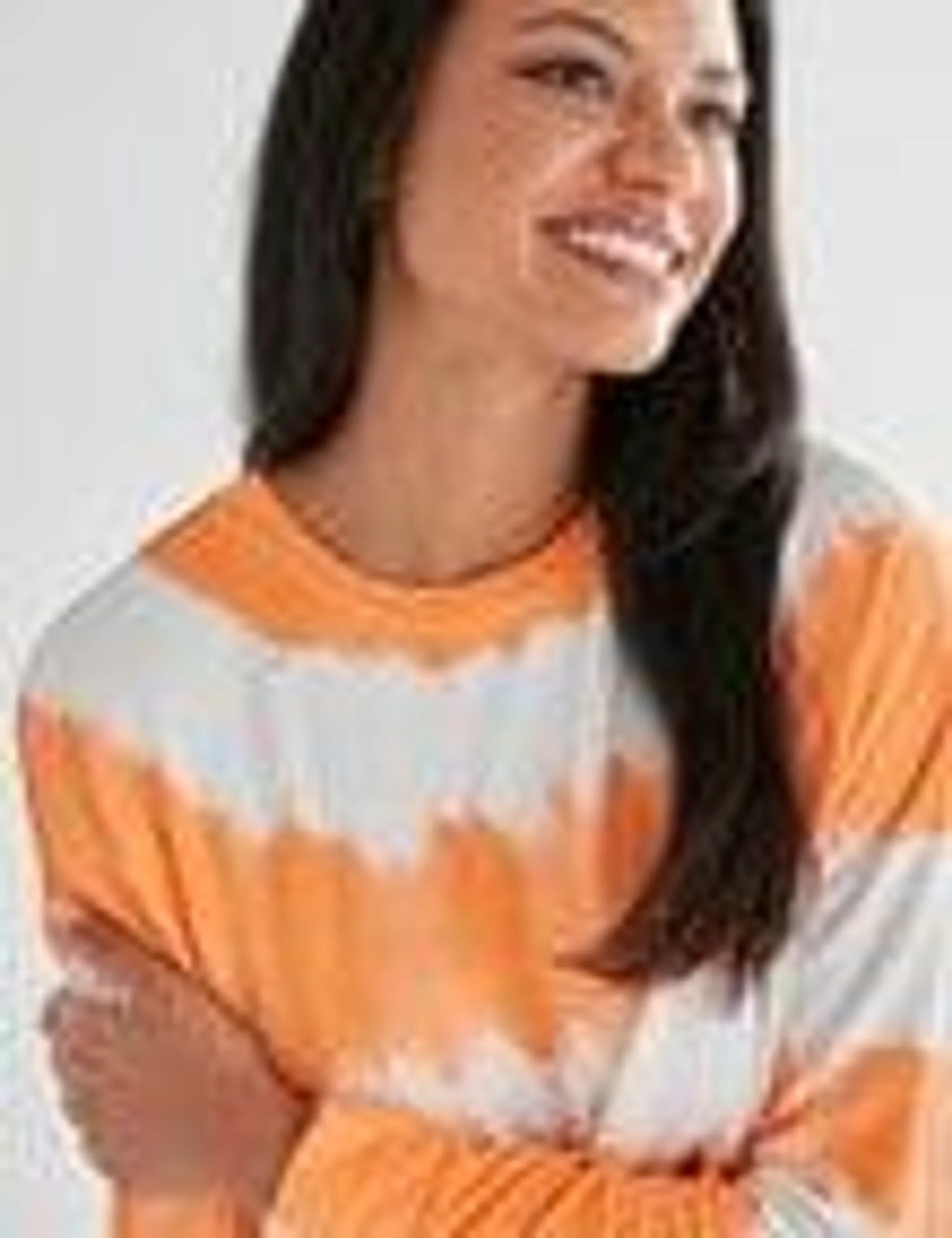 Zest Supersoft Tie Dye Draw Hem Top, Sherbet