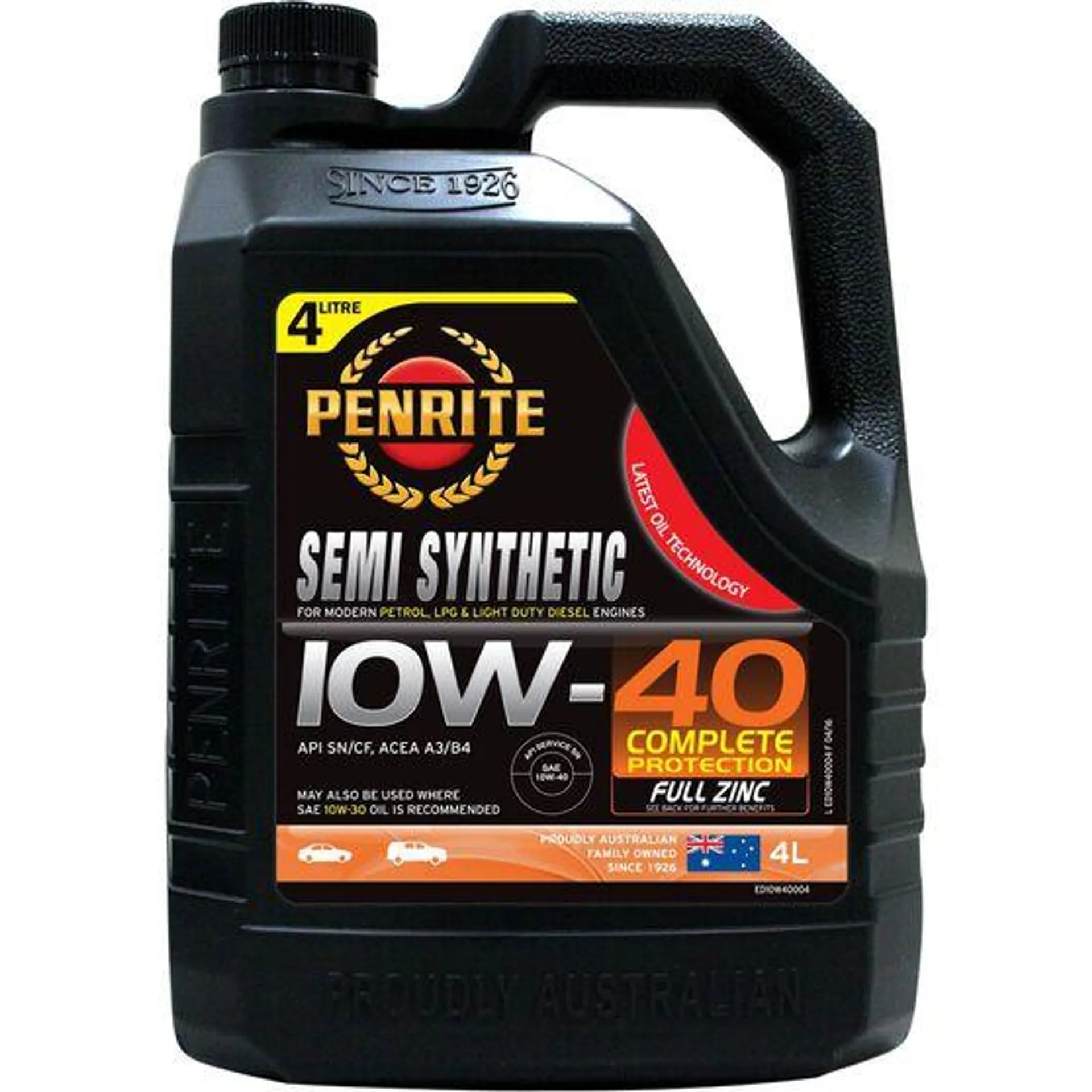 Penrite Semi Synthetic Engine Oil - 10W-40 4 Litre