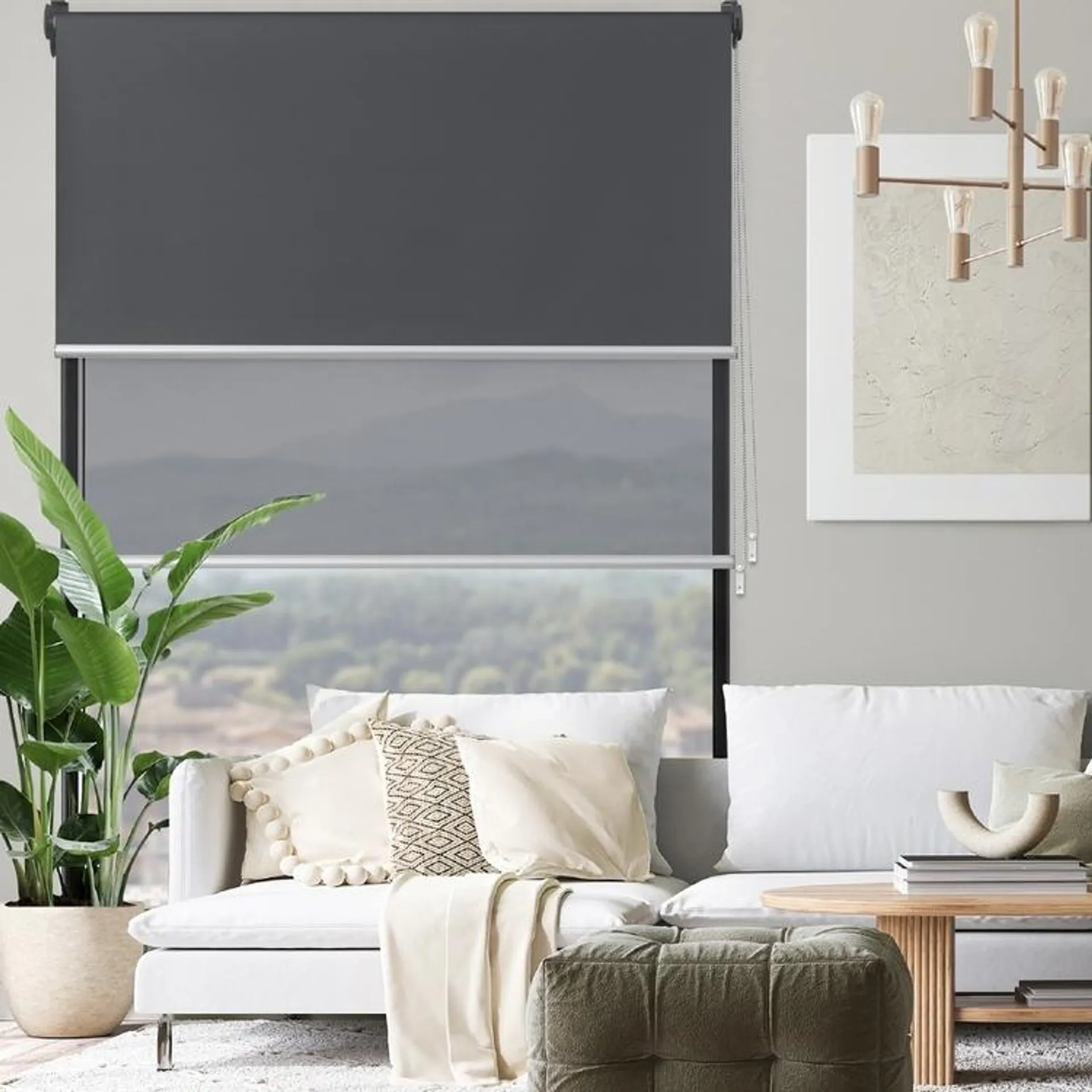 Caprice Platinum Dual Roller Blind Charcoal