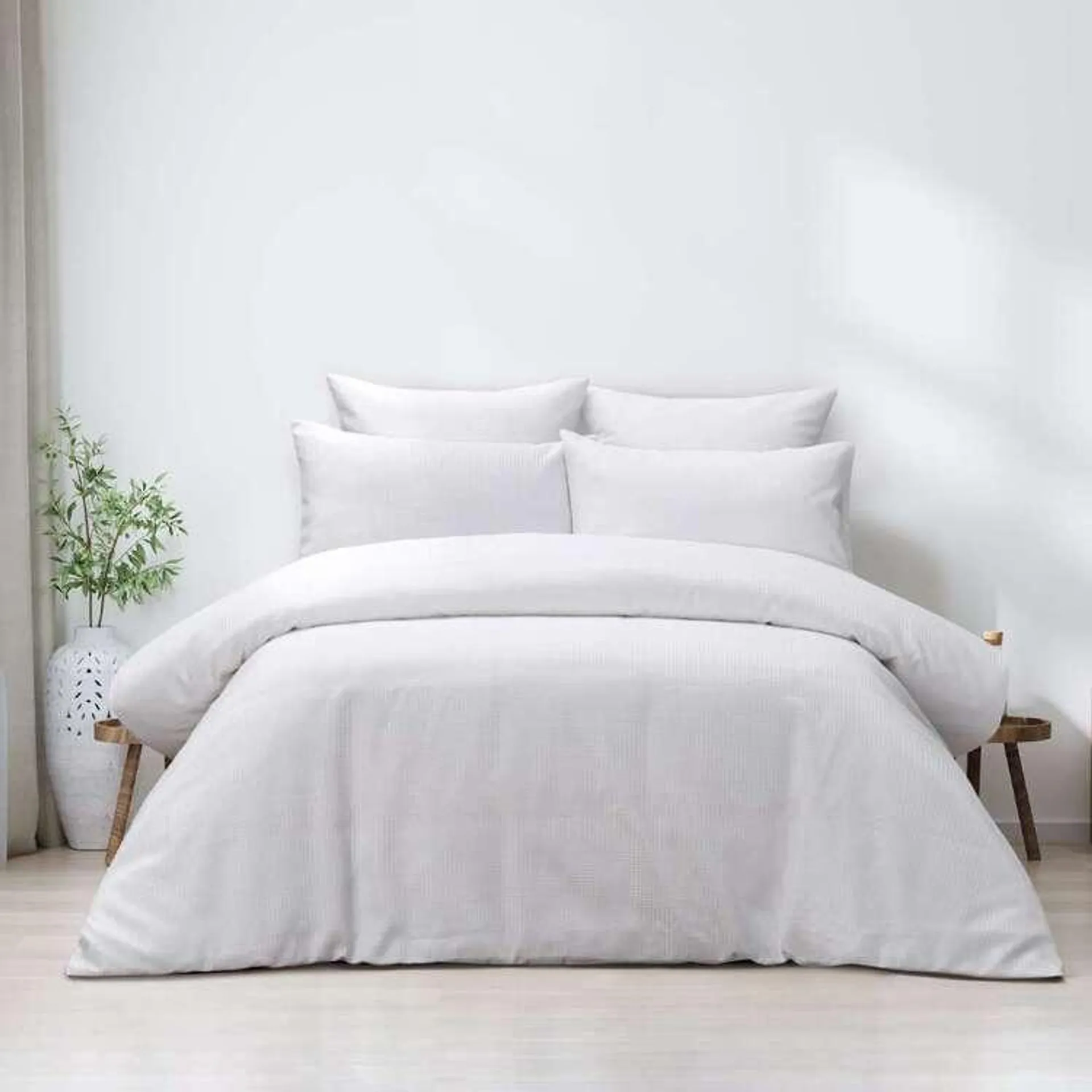 Mode Taylor Waffle Quilt Cover Set White