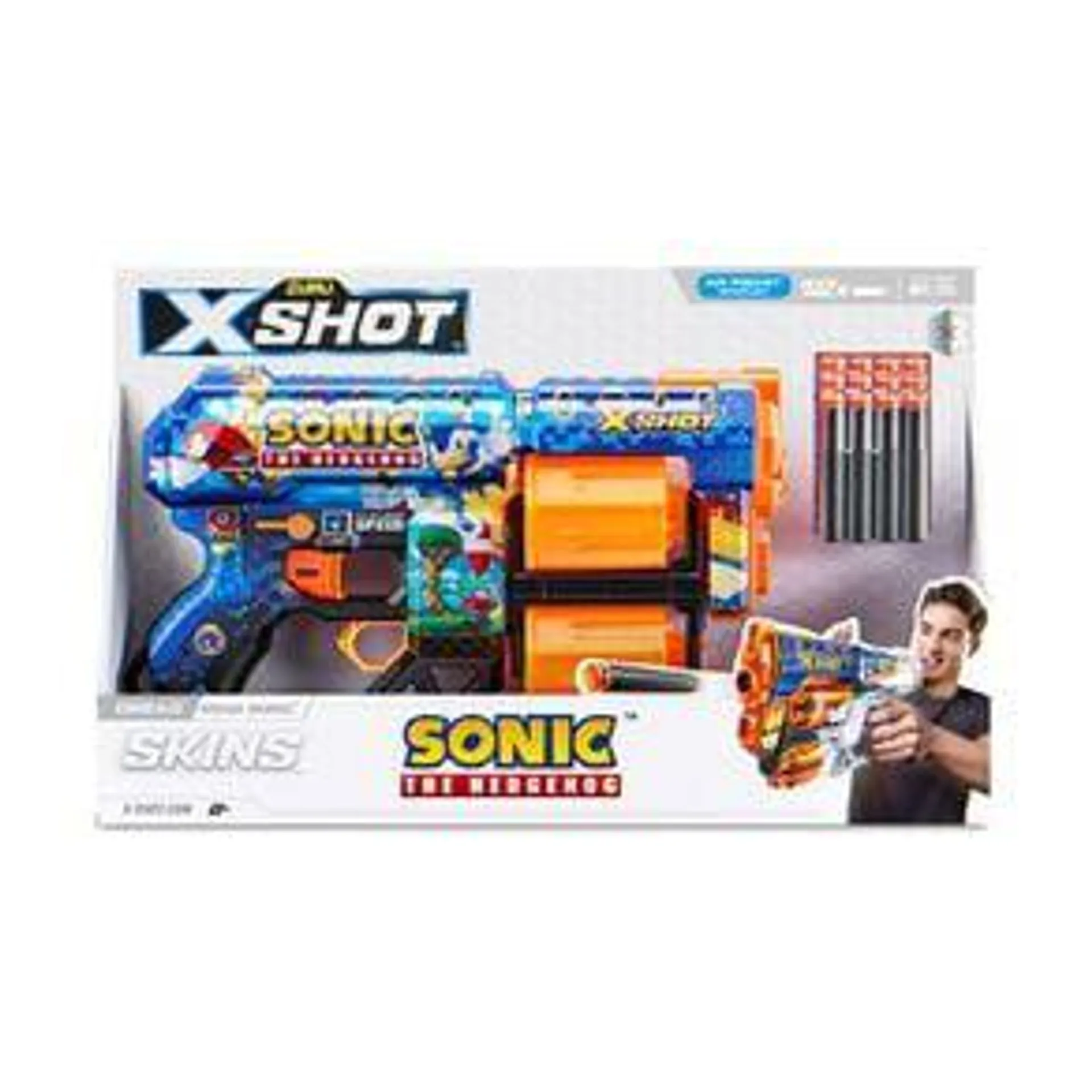 Zuru X-Shot Skins Sonic the Hedgehog 12 Darts Blaster