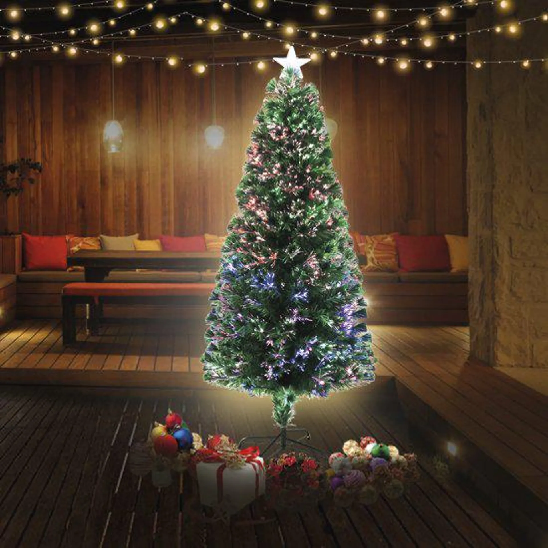 7ft Fibre Optic Light up Christmas Tree