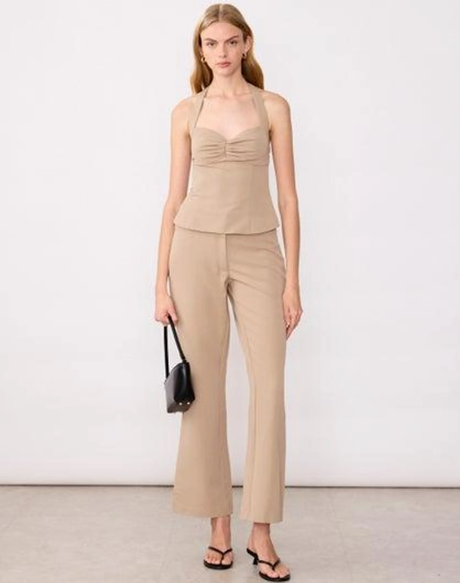 Thick Waistband Straight Leg Pant