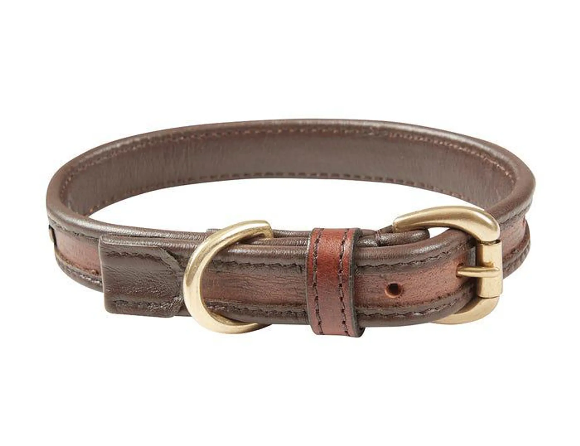 Weatherbeeta Two Toned Leather Collar Brown Extra Large