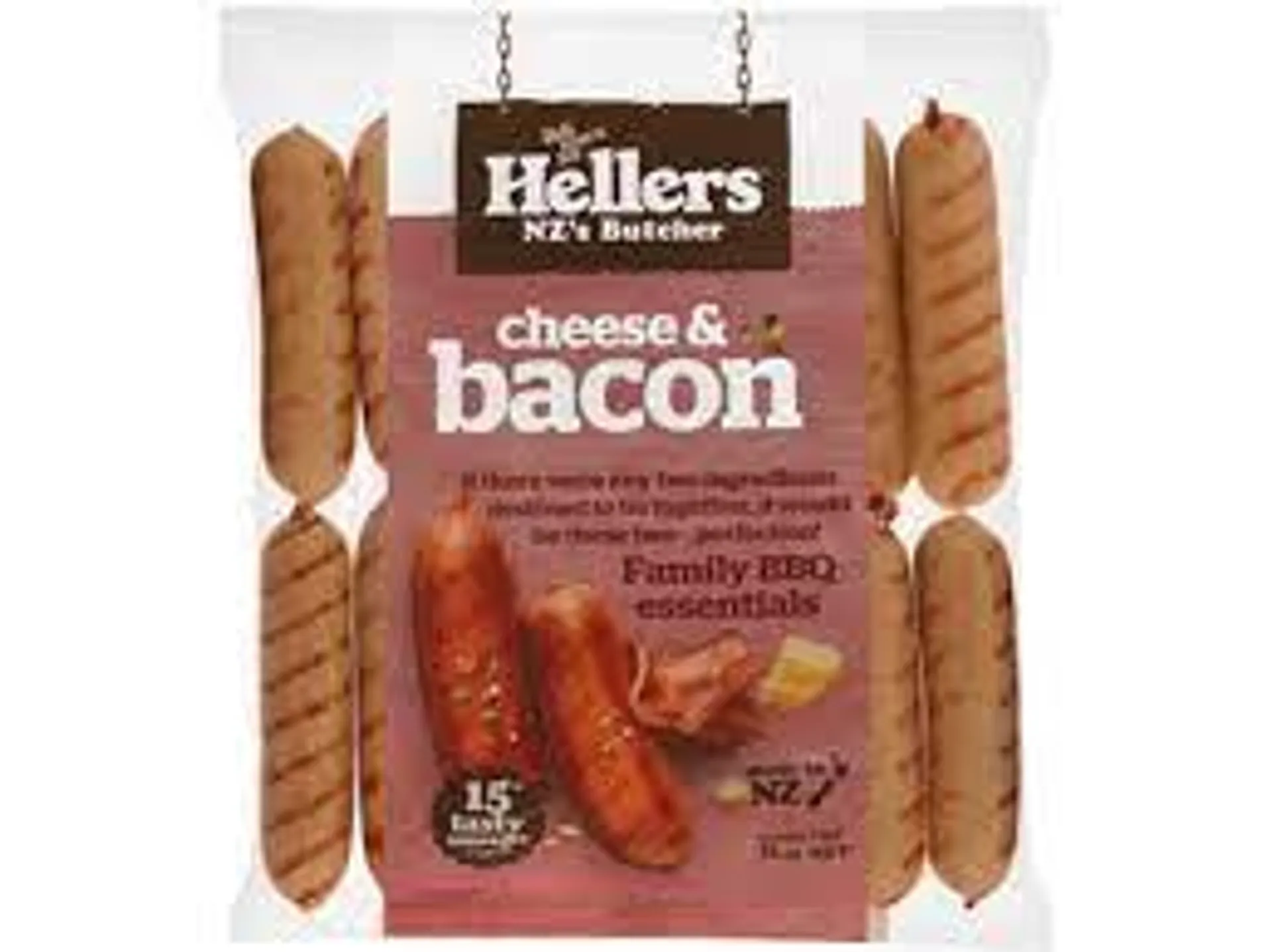 HELLERS CHEESE AND BACON 1 KG PRE COOK SAUSAGES