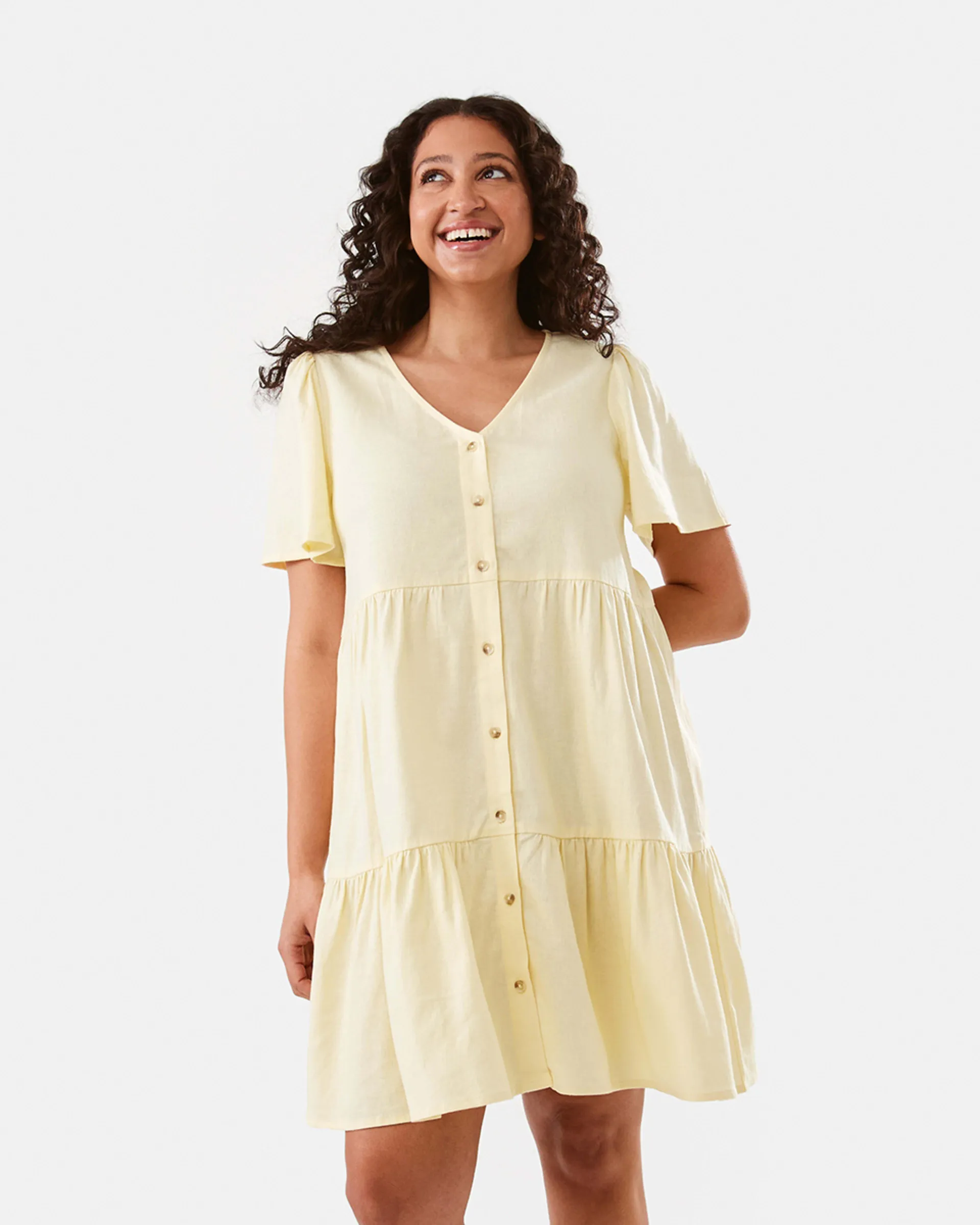 Short Sleeve Tiered Mini Dress