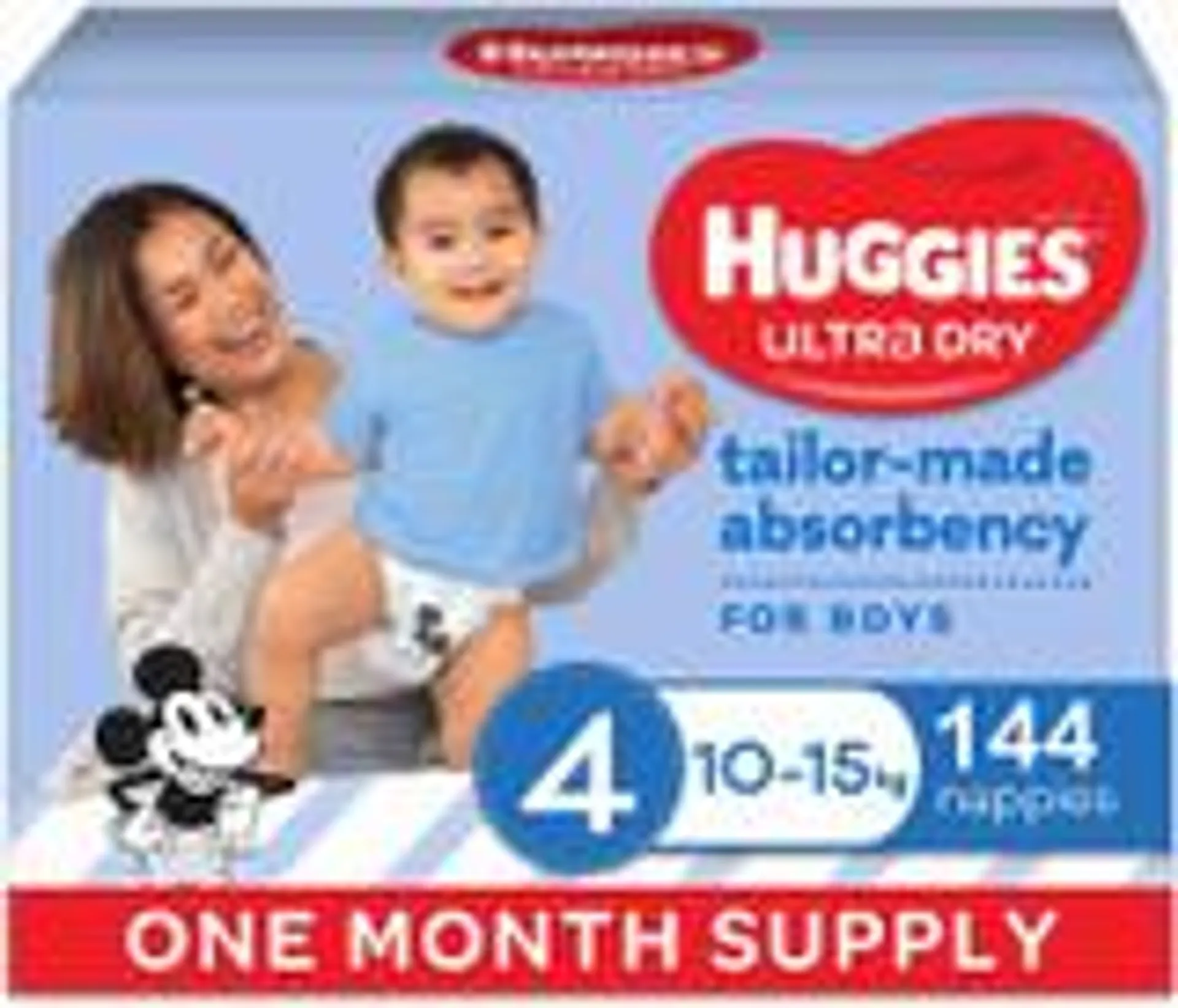 Huggies Ultra Dry Size 4 Boy - 144 Nappies
