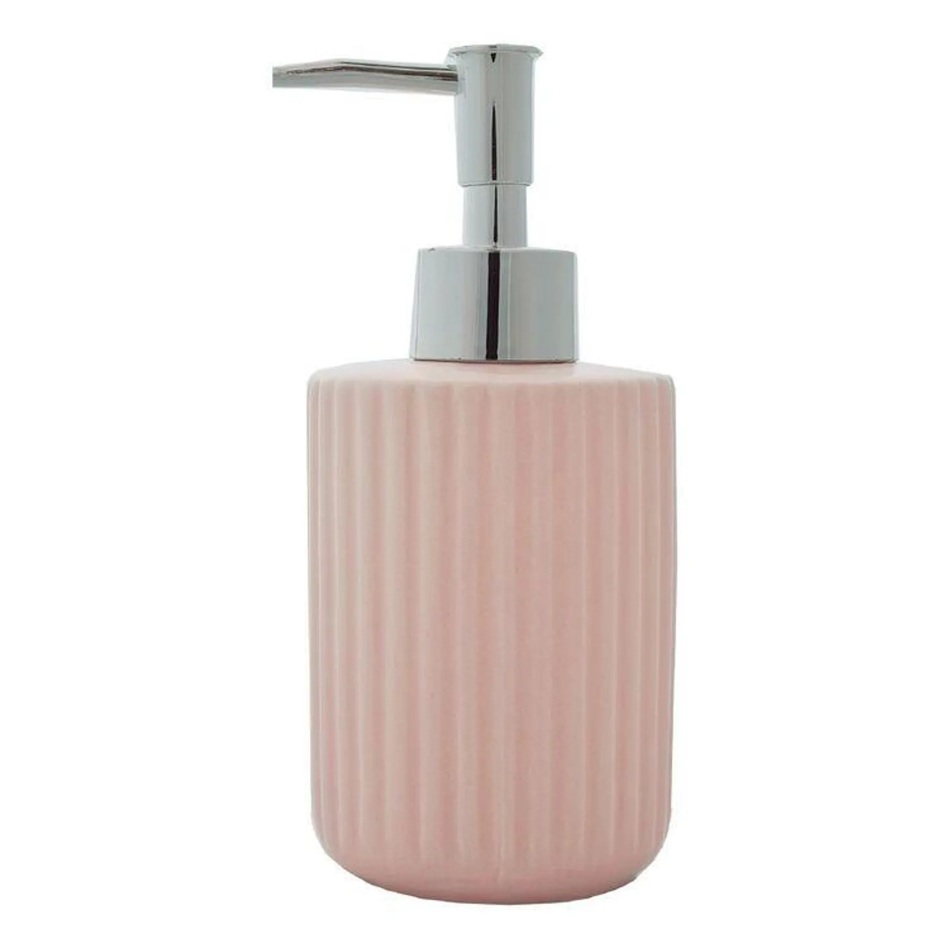 Seymours Olivia Ribbed Soap Dispenser Pink