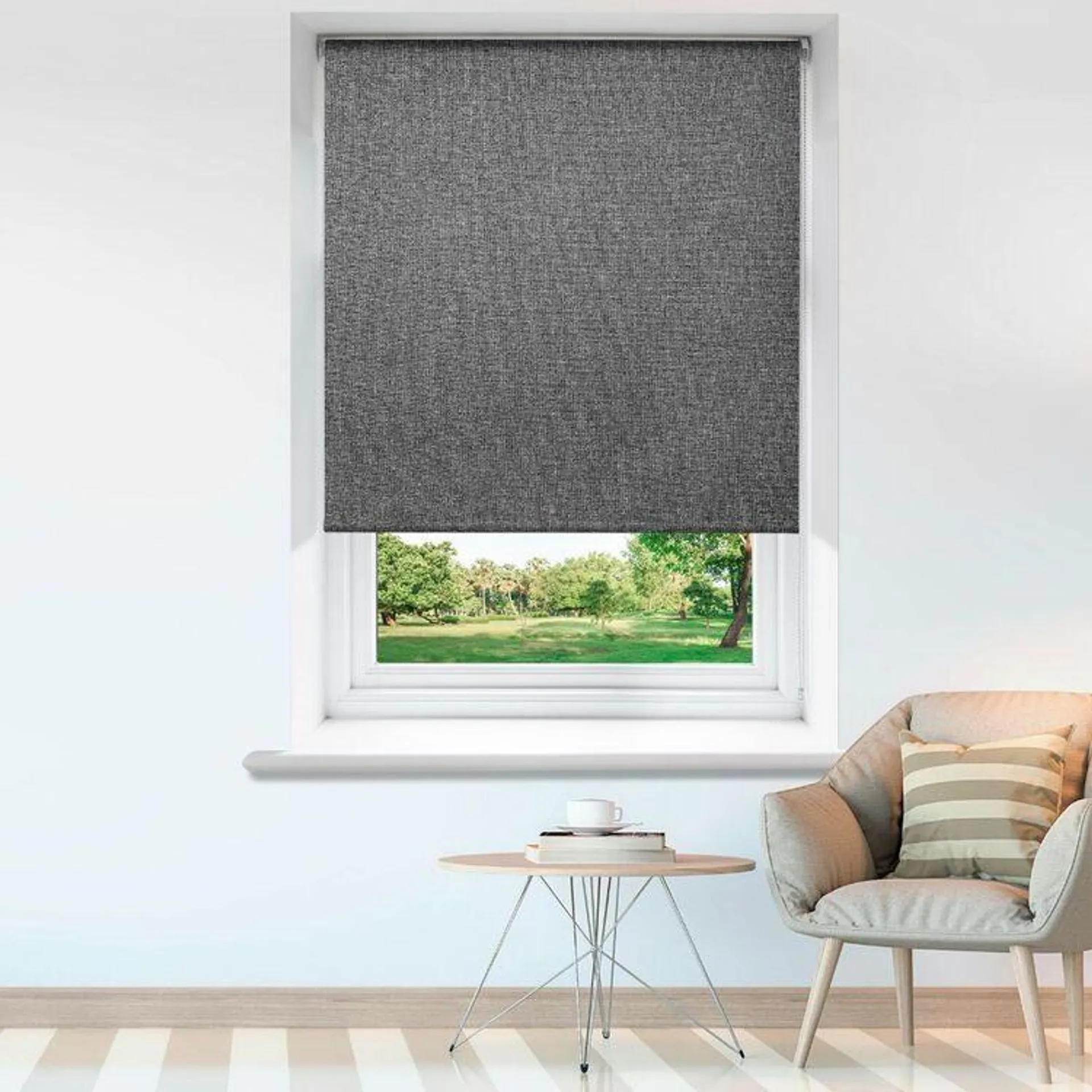 Emerald Hill Harvey Blockout Roller Blind Charcoal