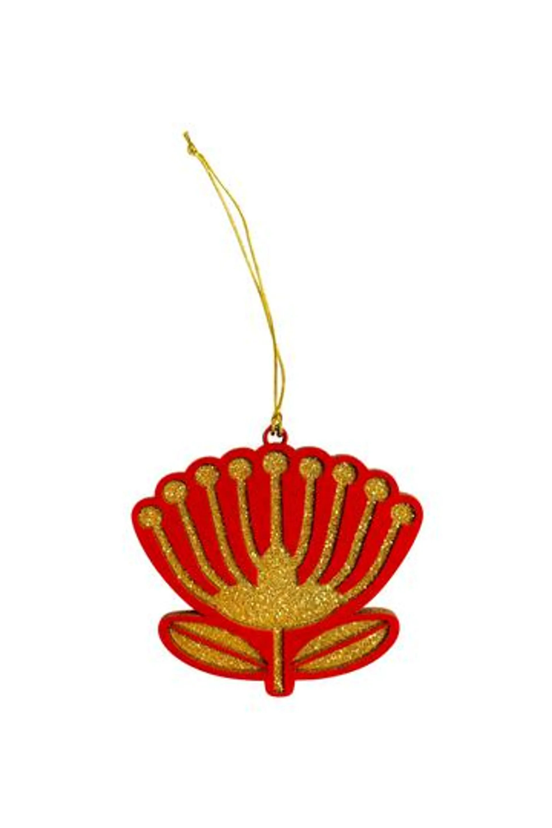 DQ & Co. Decoration Flock Pohutukawa Red & Gold