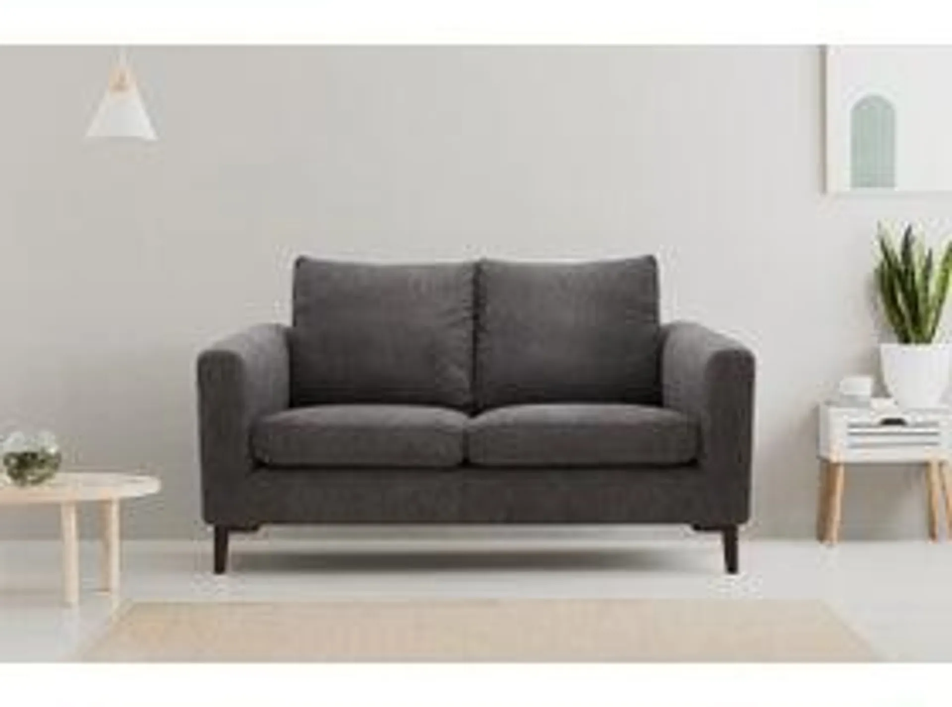 Ari 2 Seater Fabric Sofa - Charcoal