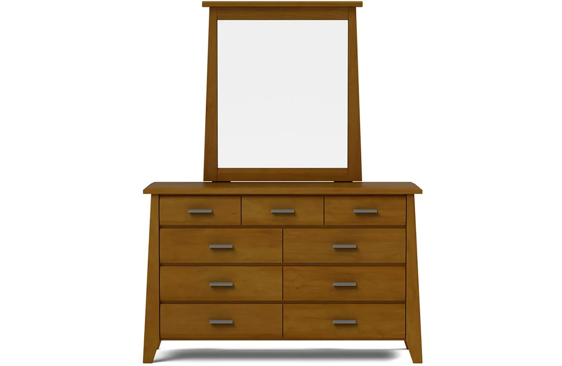 Verve 9 Drawer Dresser with Mirror - Old Rimu