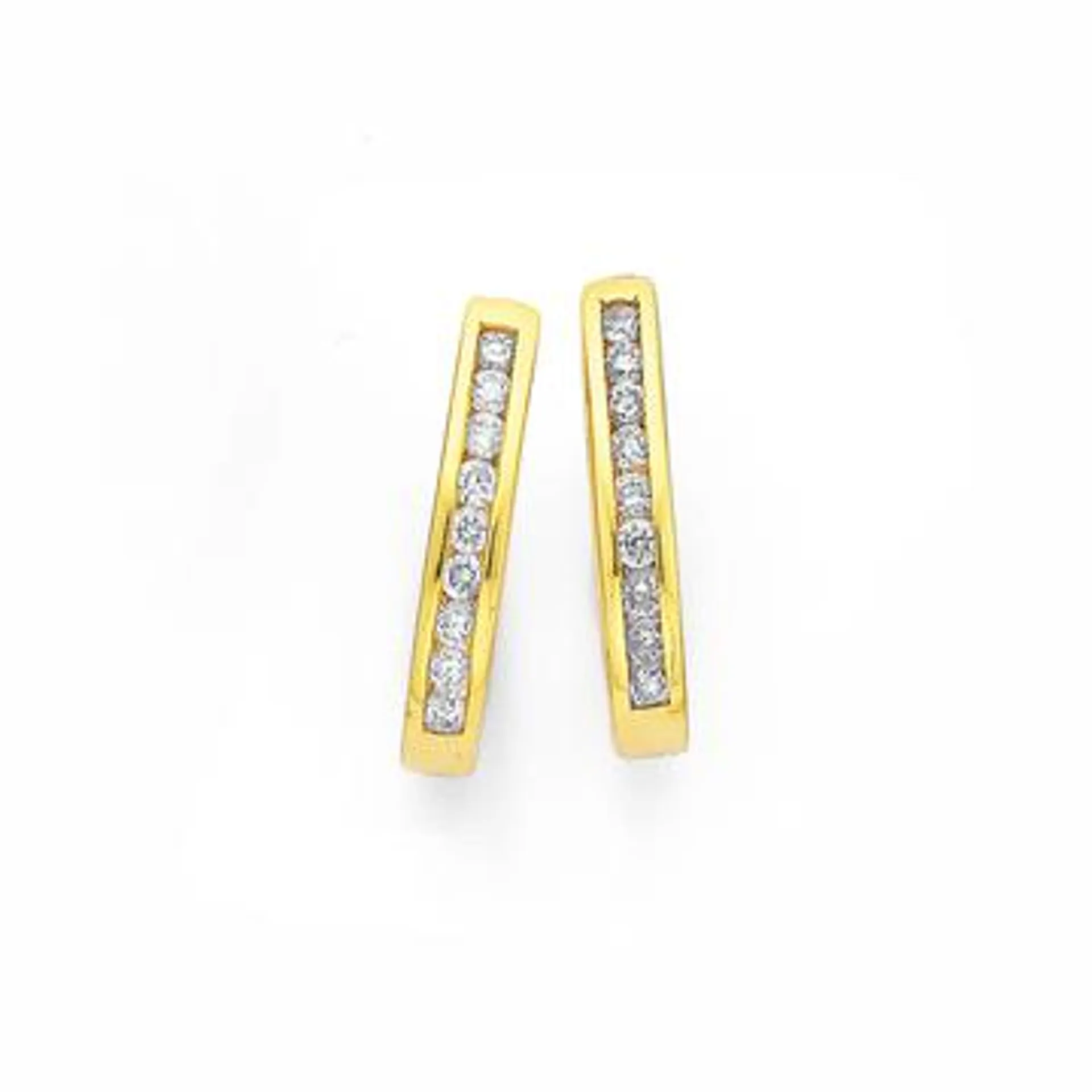9ct, Diamond Huggies Total Diamond Weight=.25ct