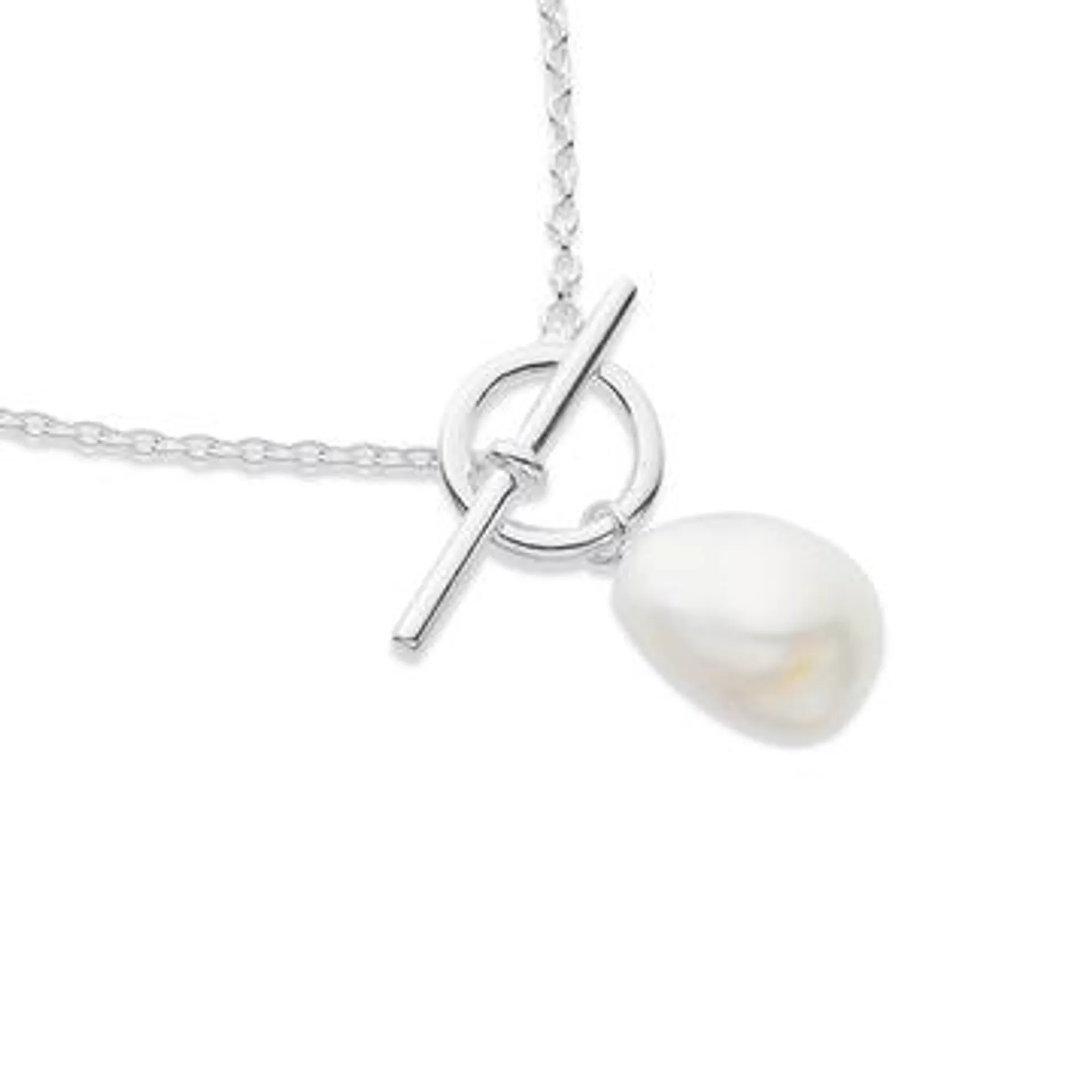 Sterling Silver 45cm Freshwater Pearl Fob Chain