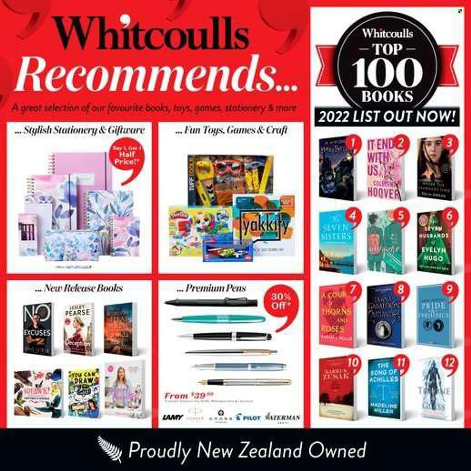 Whitcoulls mailer - 25.07.2022 - 21.08.2022 - Sales products - Pilot, book, toys. Page 1.
