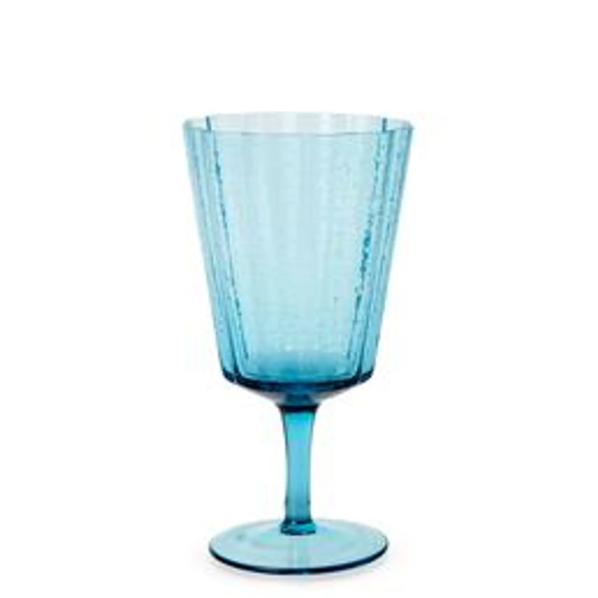 Stevens Crimp Wine Glass, 17cm, Blue