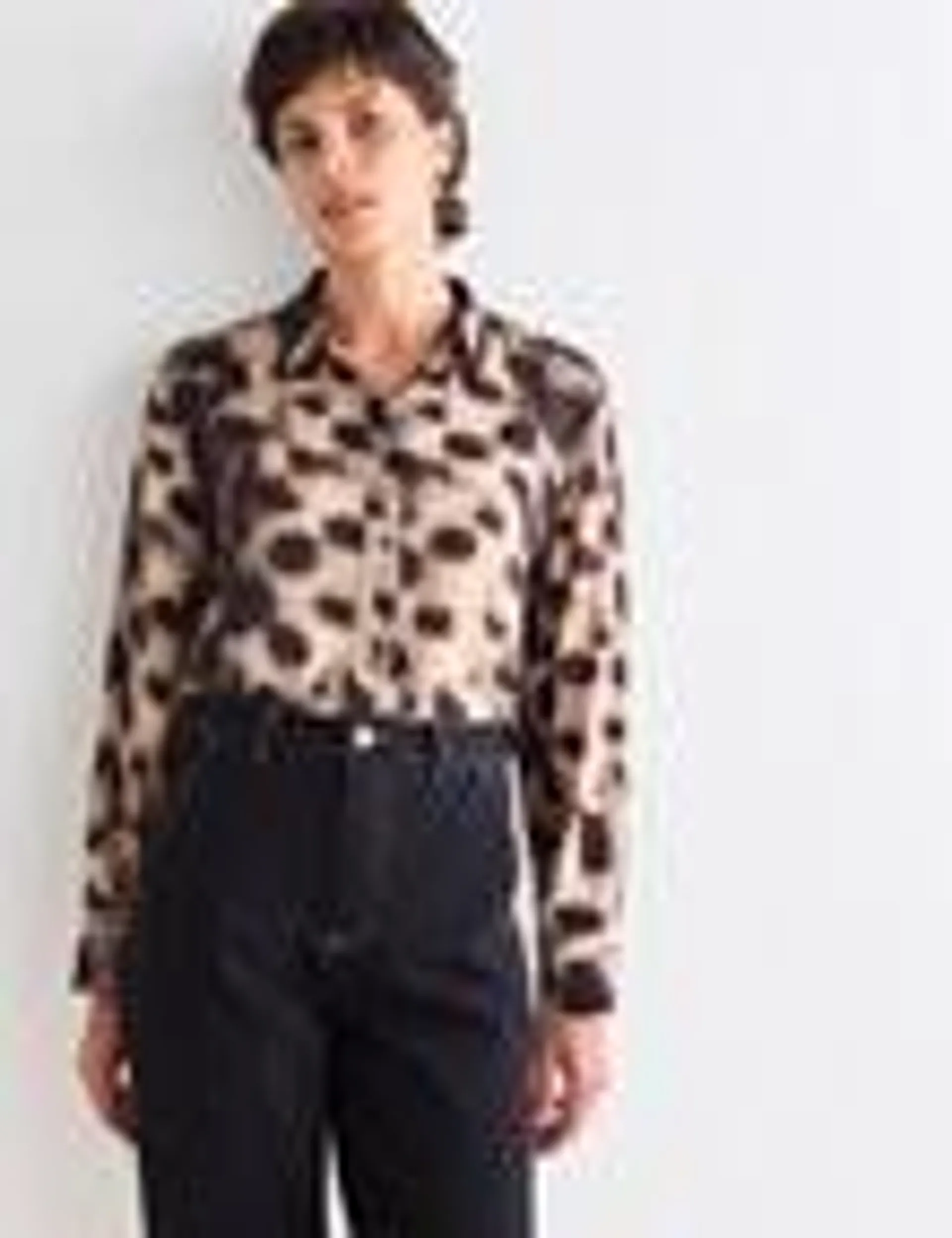 Jigsaw Malta Long Sleeve Shirt, Animal Print