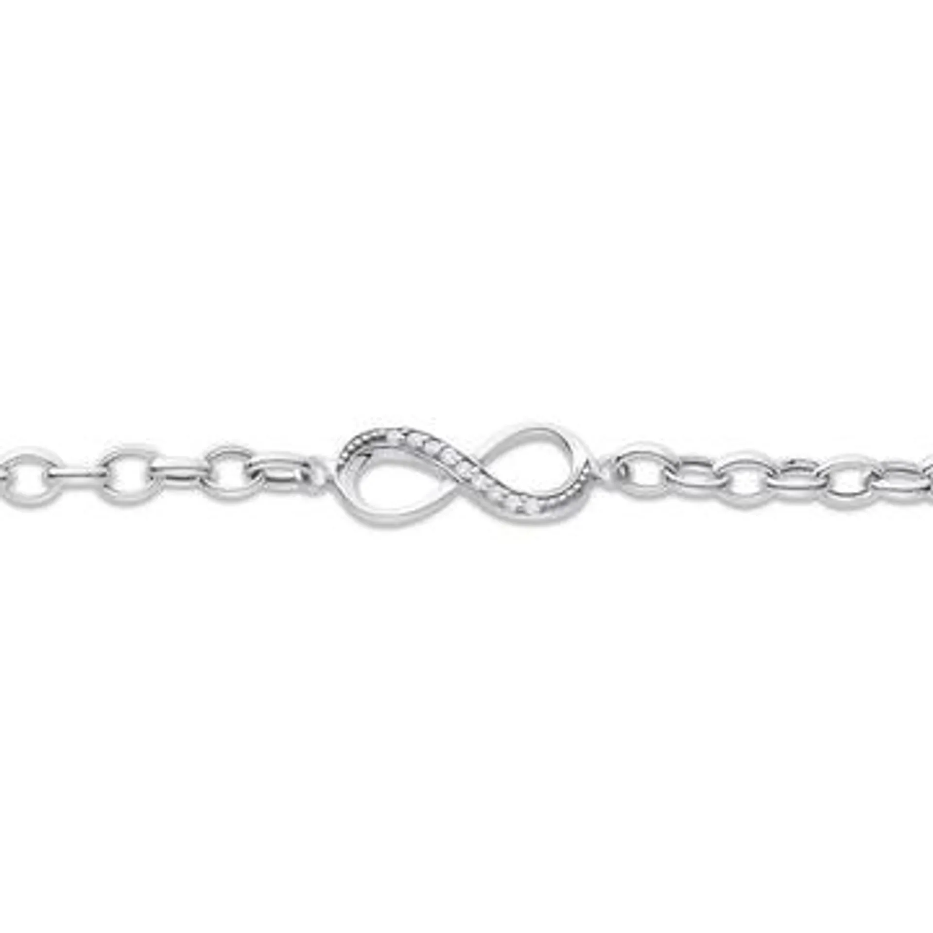 Sterling Silver Cubic Zirconia Infinity Bracelet