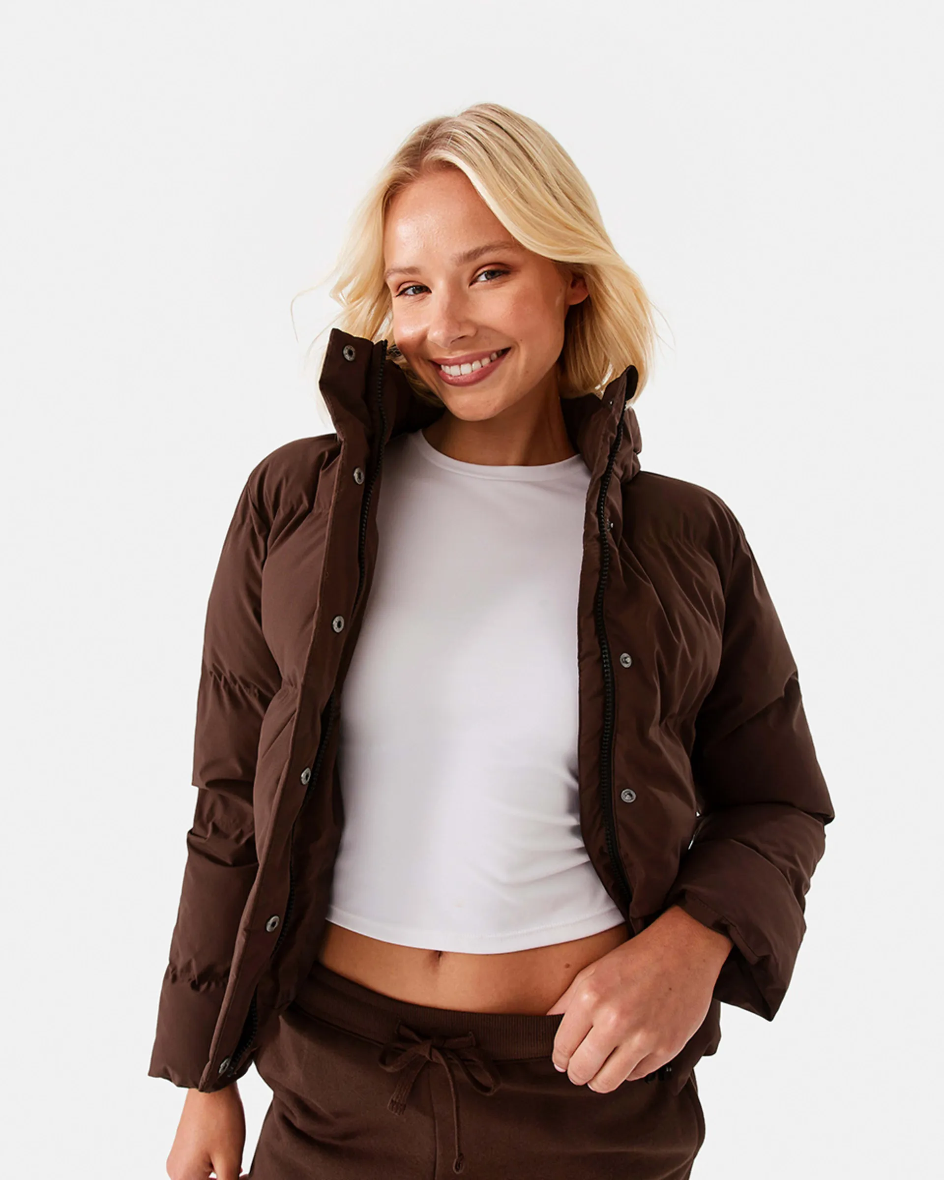 Active Womens Bonded Crop Puffer Jacket