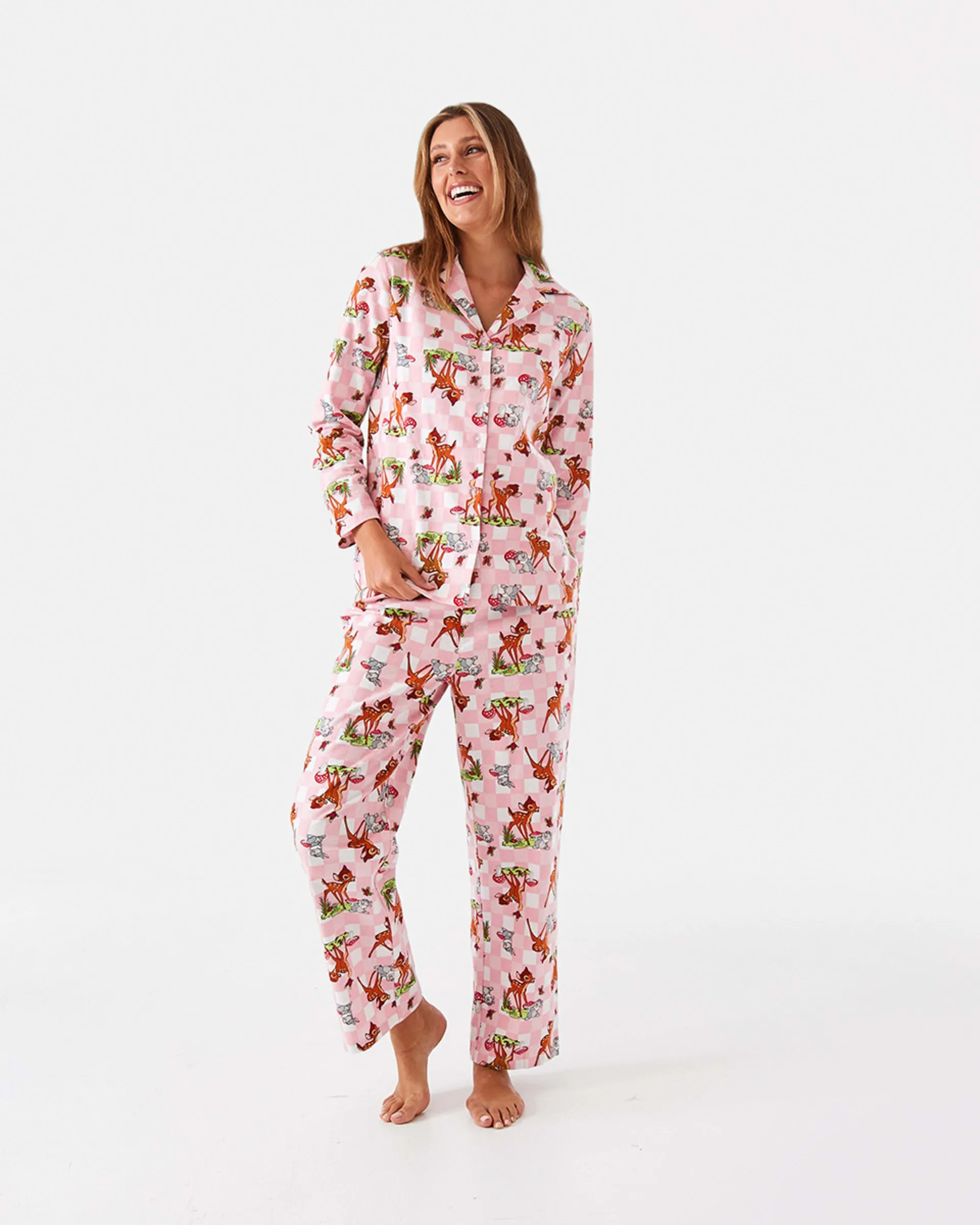 Disney License Long Sleeve Top and Pants Flannelette Pyjama Set