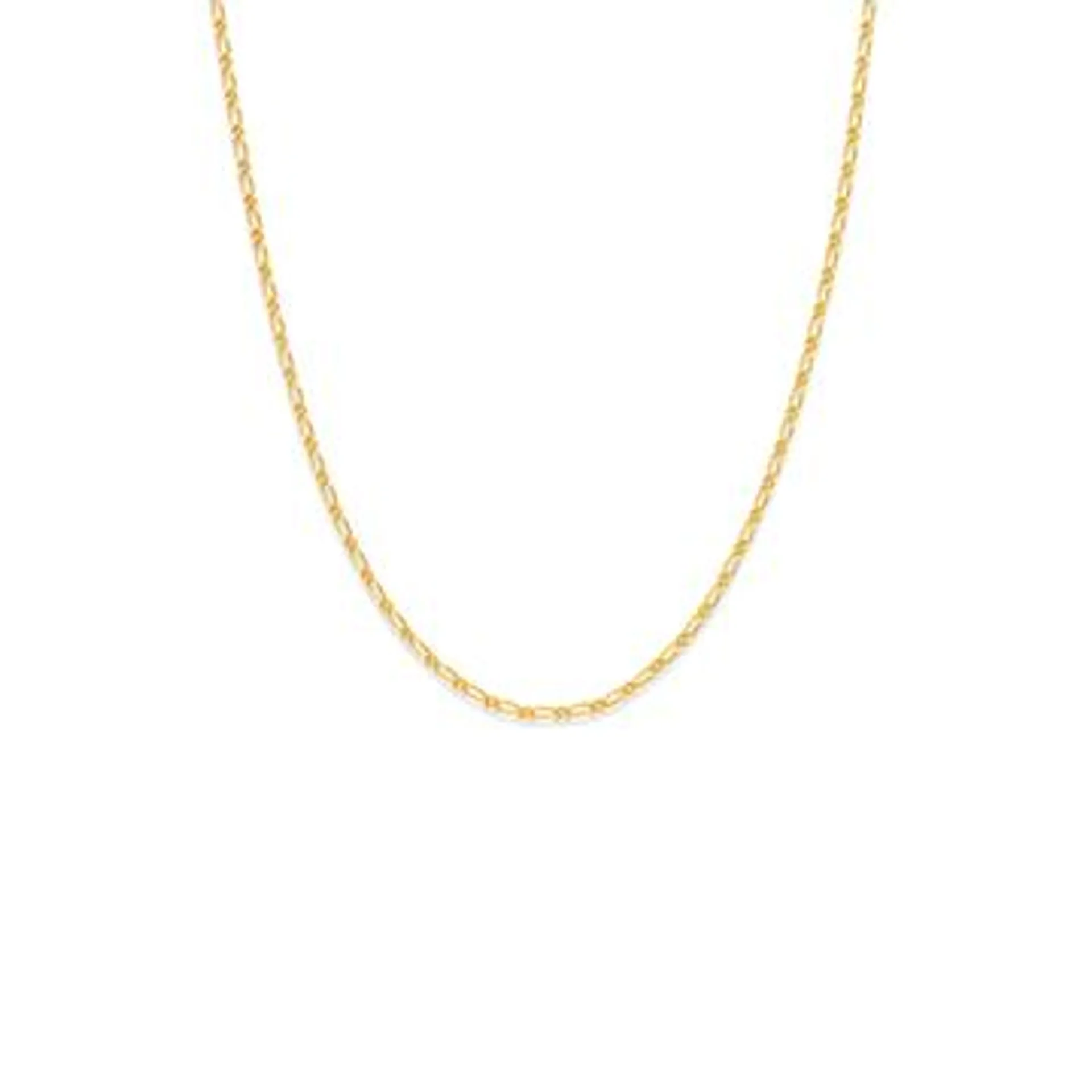 9ct, 45cm Solid Figaro 1+1 Chain