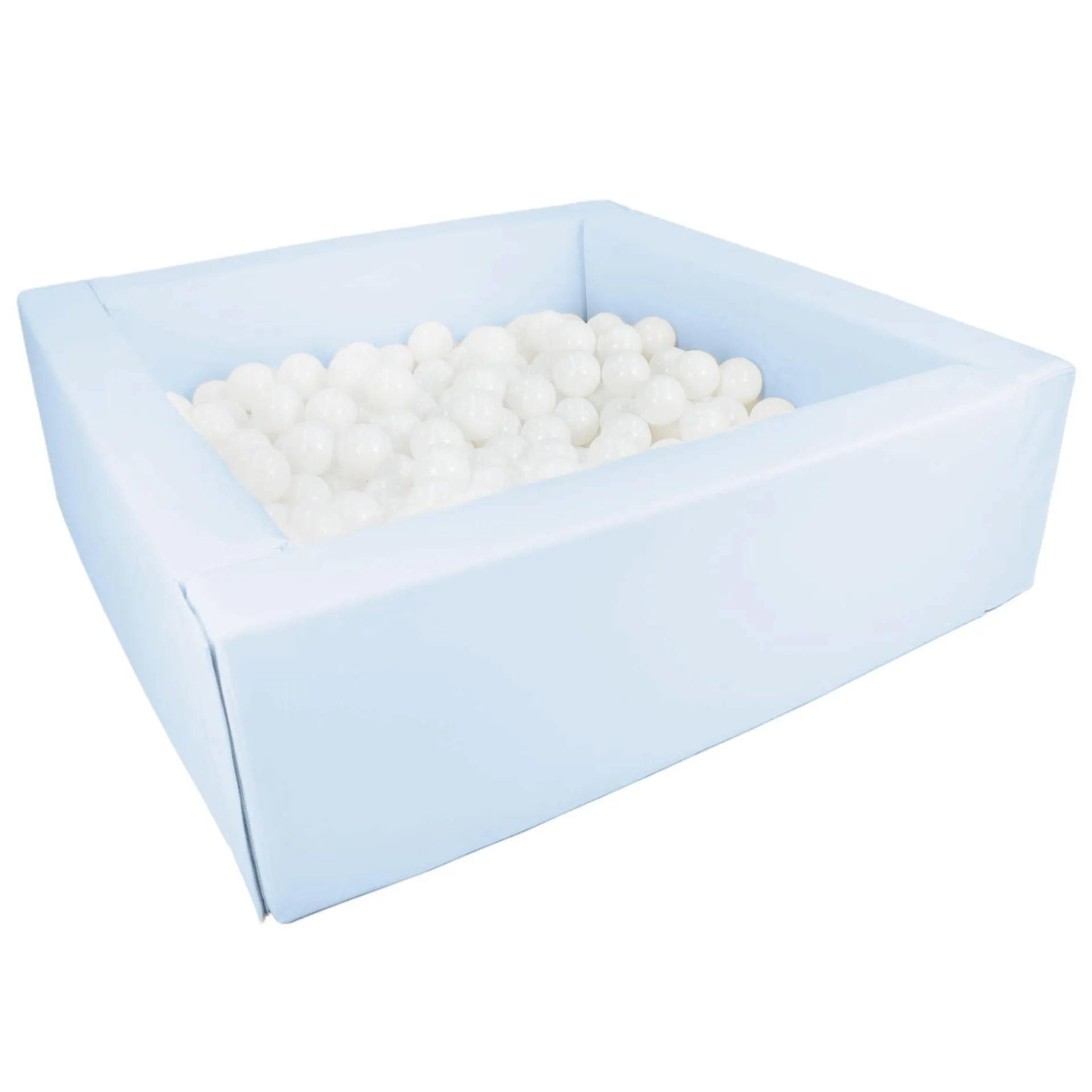 Eco Leather Beige Soft Play Ball Pit - 200 white balls