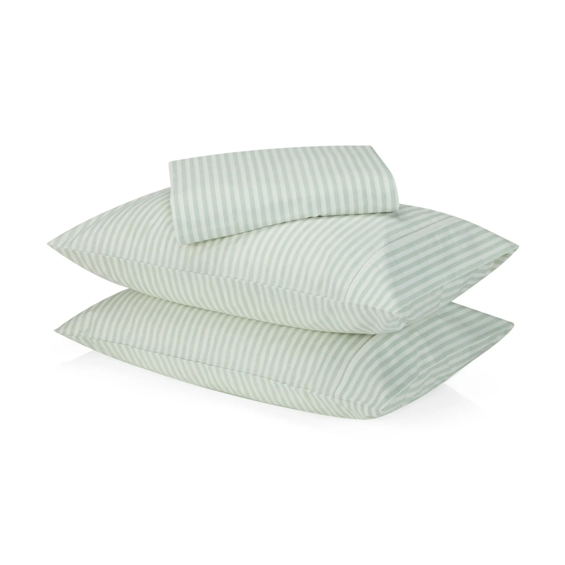 250 Thread Count Stripe Cotton Sheet Set - Queen Bed, Sage