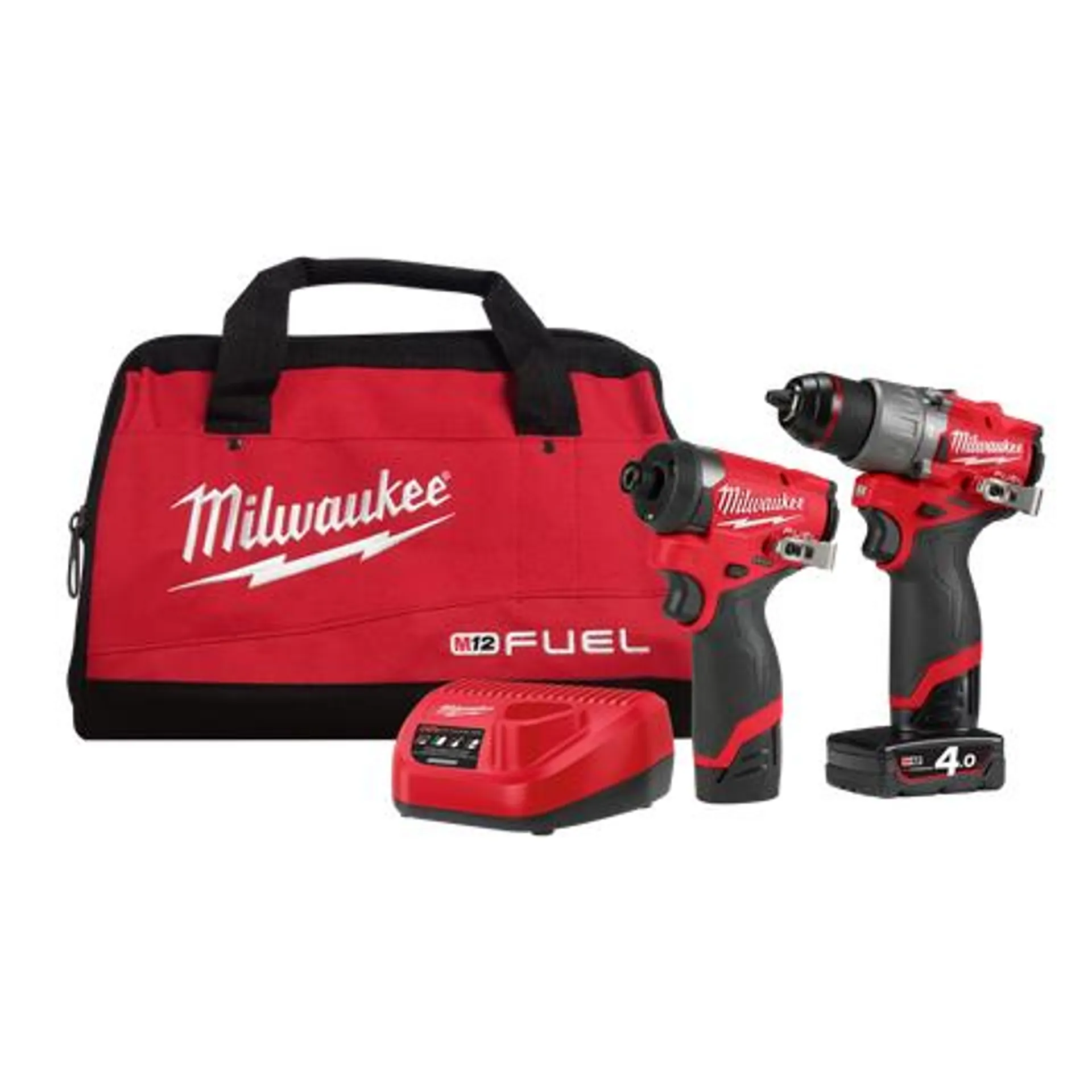 Milwaukee M12 FUEL Cordless Hammer Drill & Impact Driver 2A2 12V 4Ah/2Ah