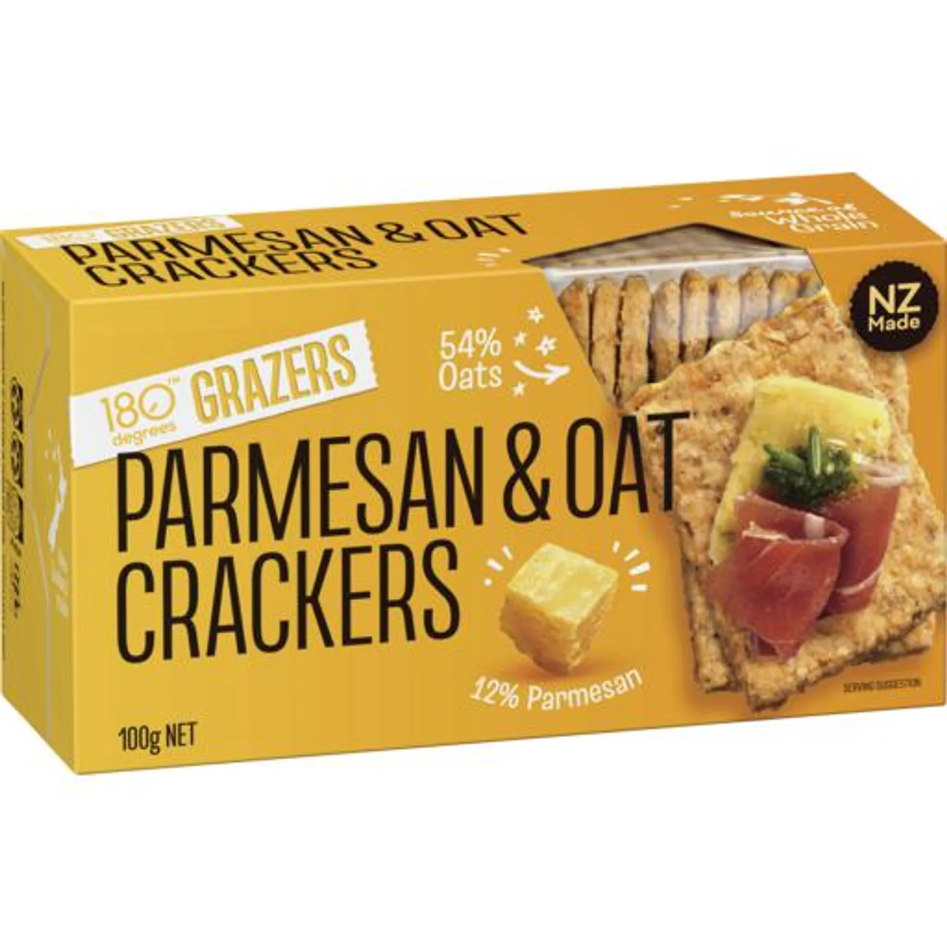180 Degree Grazer Crackers Parmesan & Oat 100g