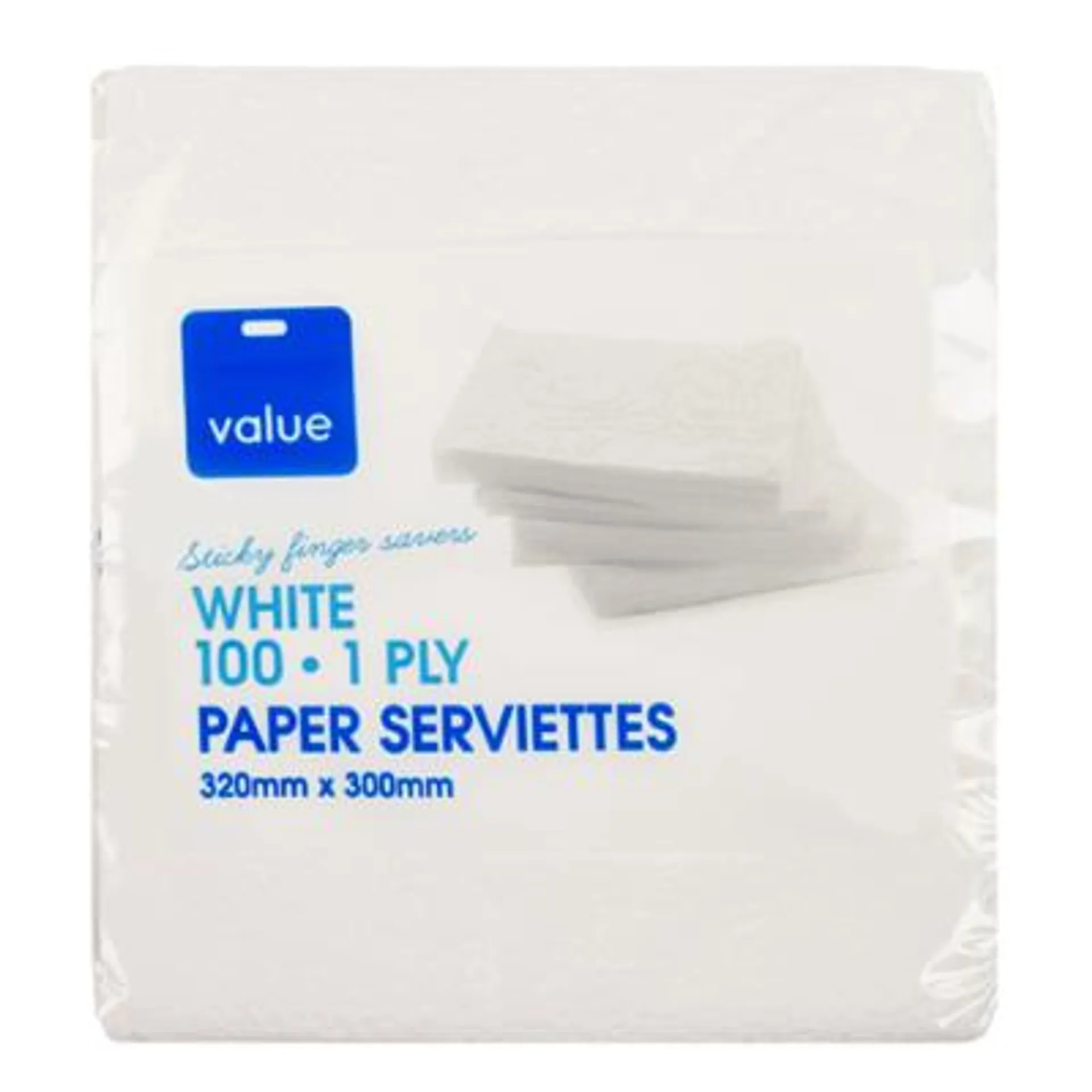 Pams Value White Serviettes