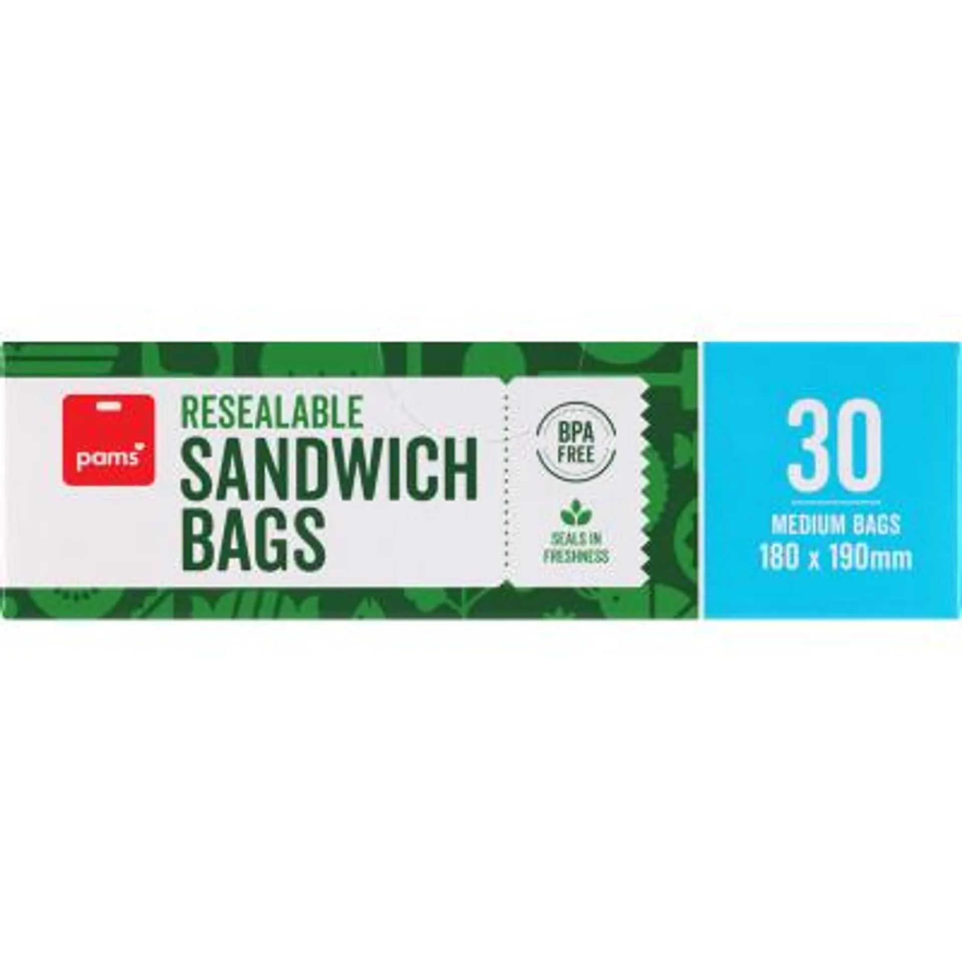 Pams Resealable Sandwich Bags 180 x 190mm