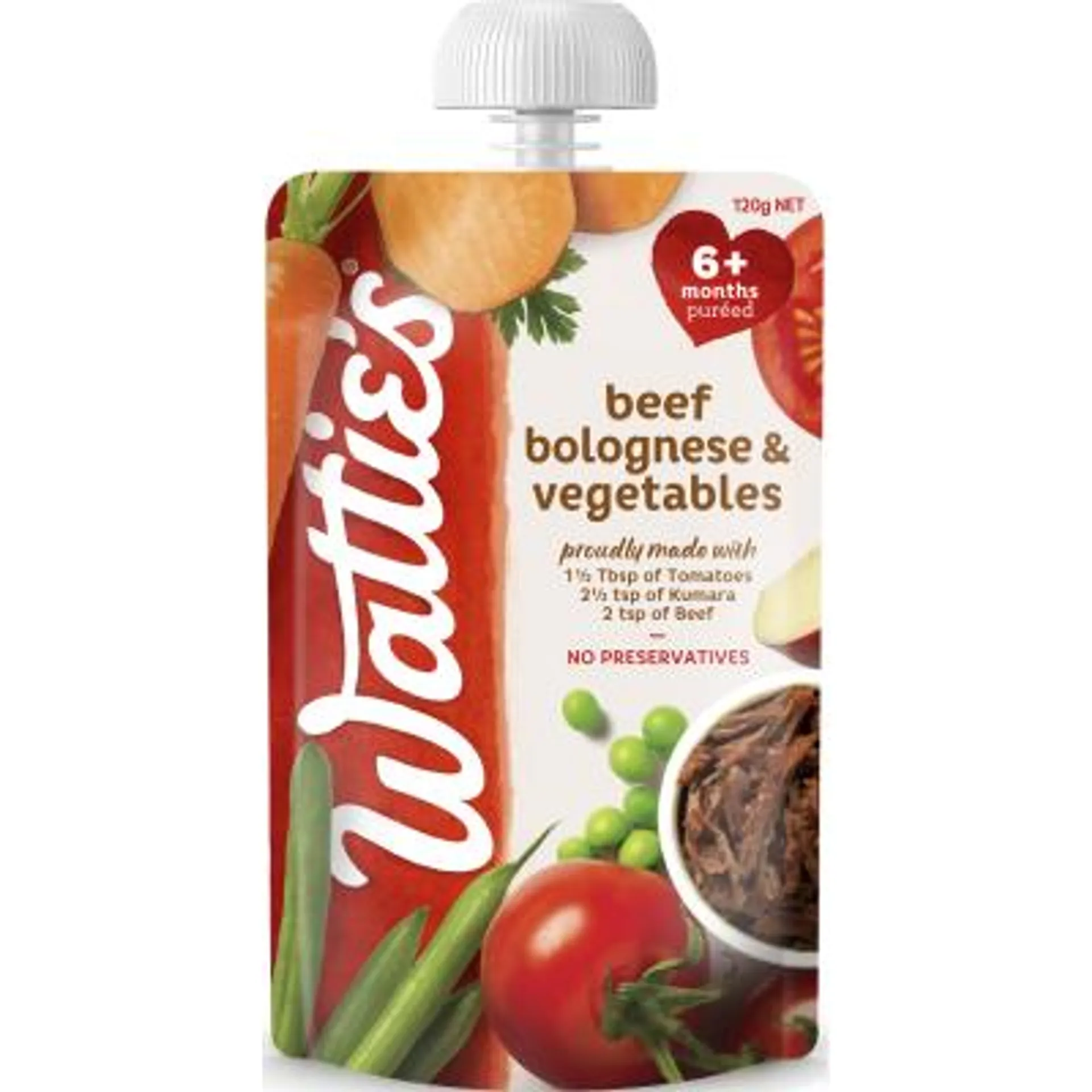 Wattie's For Baby Beef Bolognese & Vegetables 6+ Months Pureed