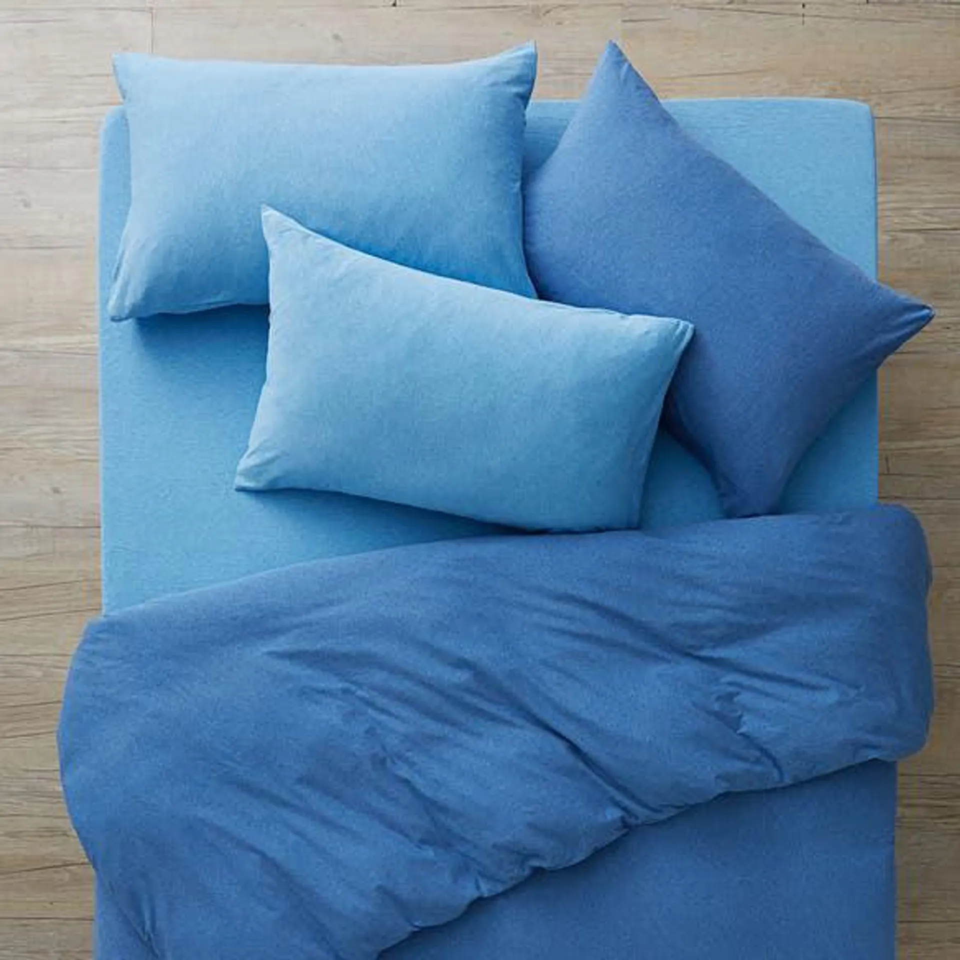 Jersey Cotton Fitted Sheets - Blue