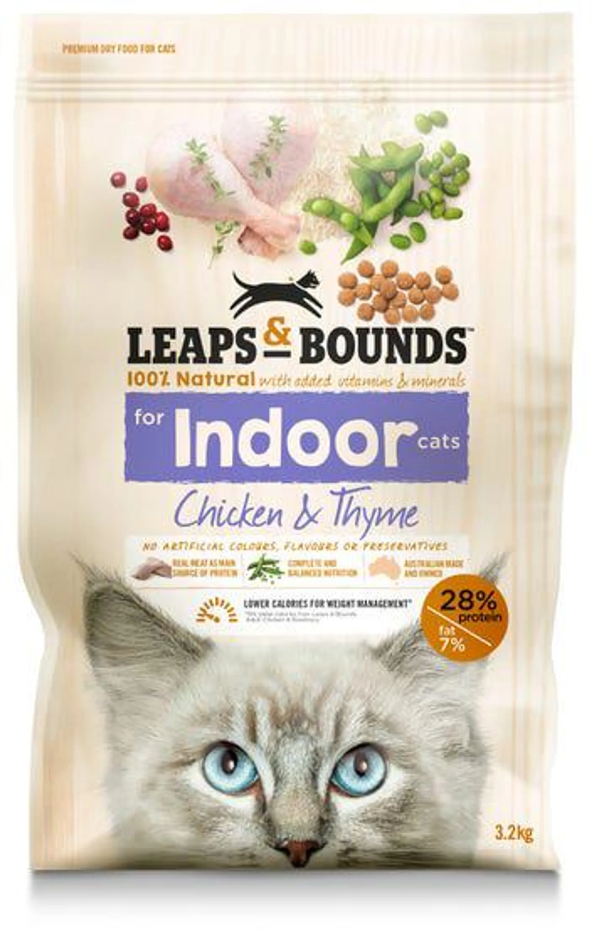 Leaps & Bounds Chicken And Thyme Indoor Cat Food 3.2kg