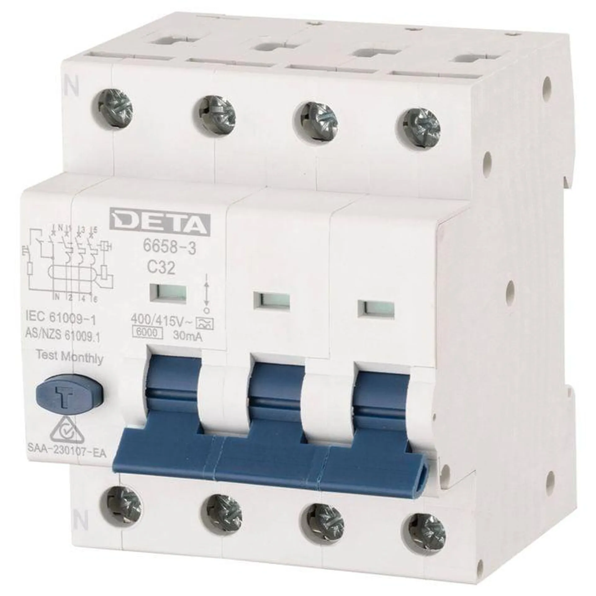 Deta 32A 3-Phase RCBO