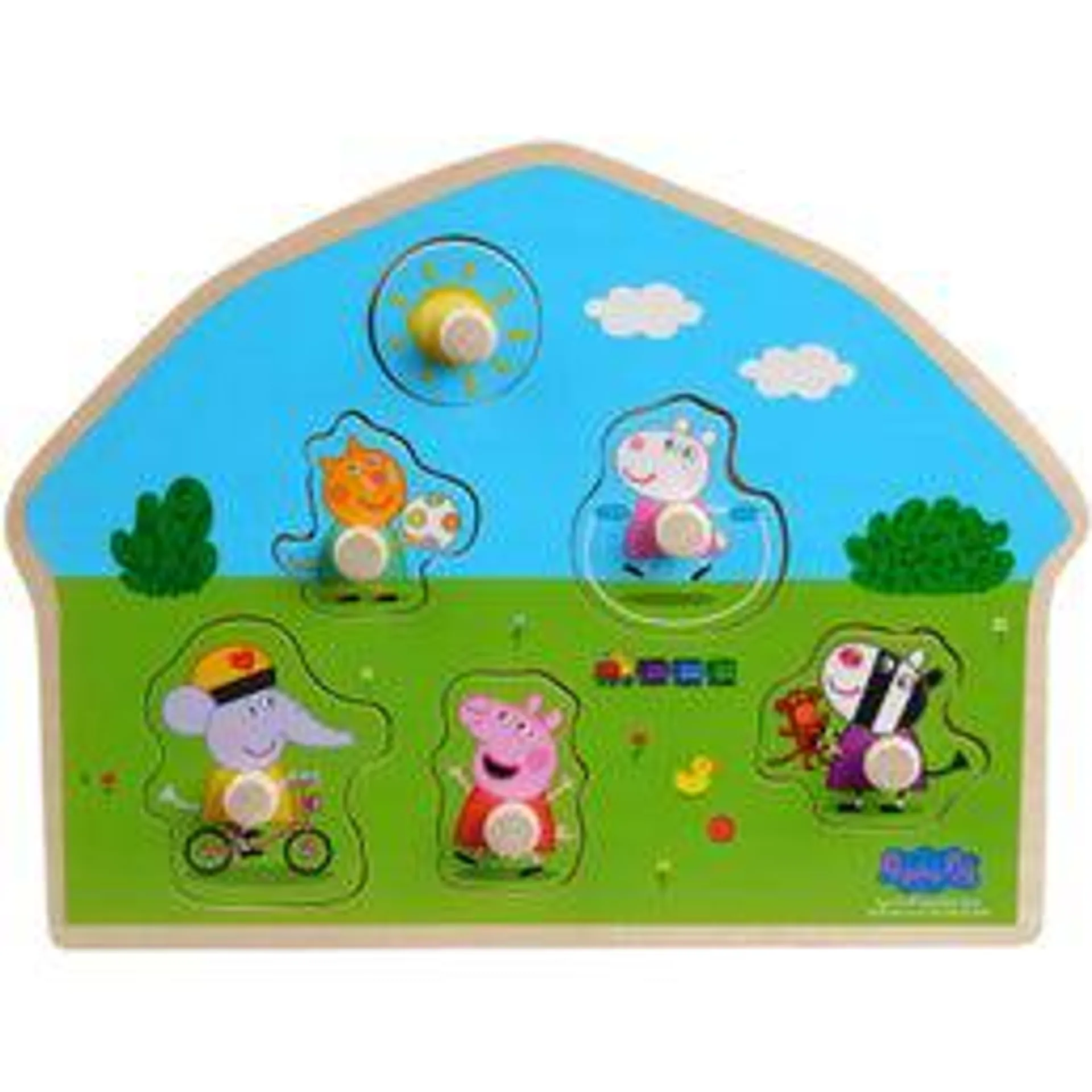 Barbo Toys Peppa Wooden Peg Puzzle Playground