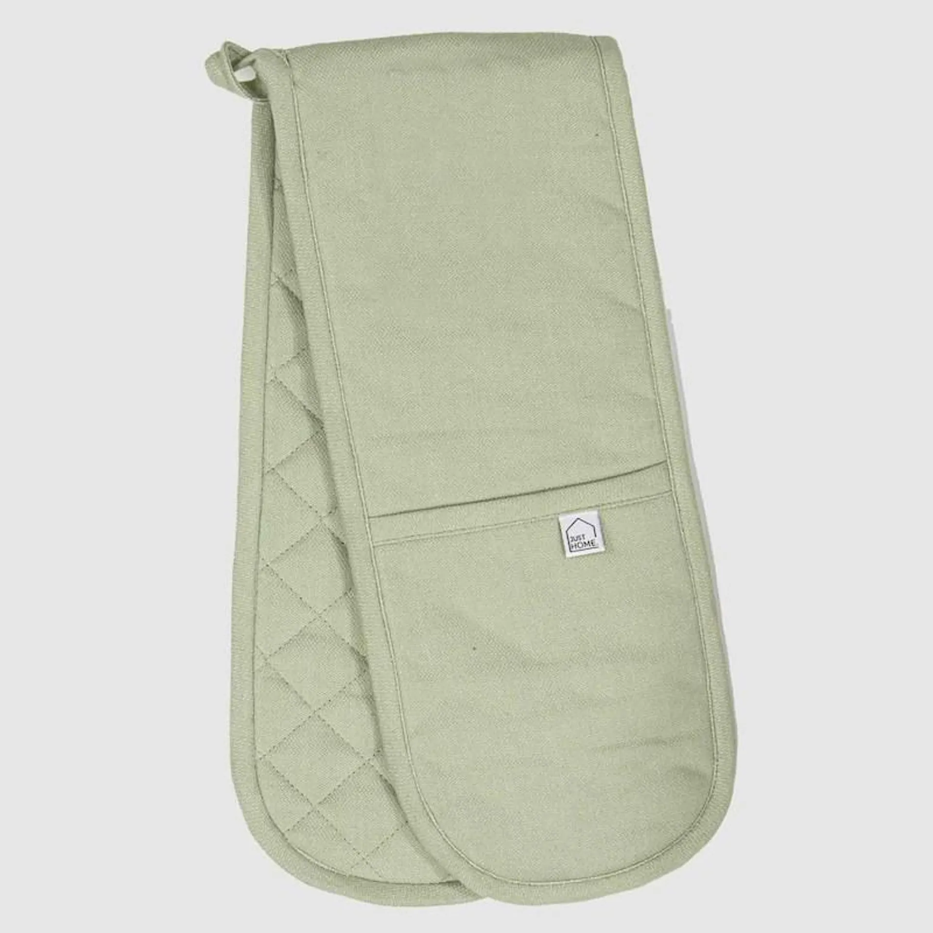 Just Home Hayden Double Oven Glove Green